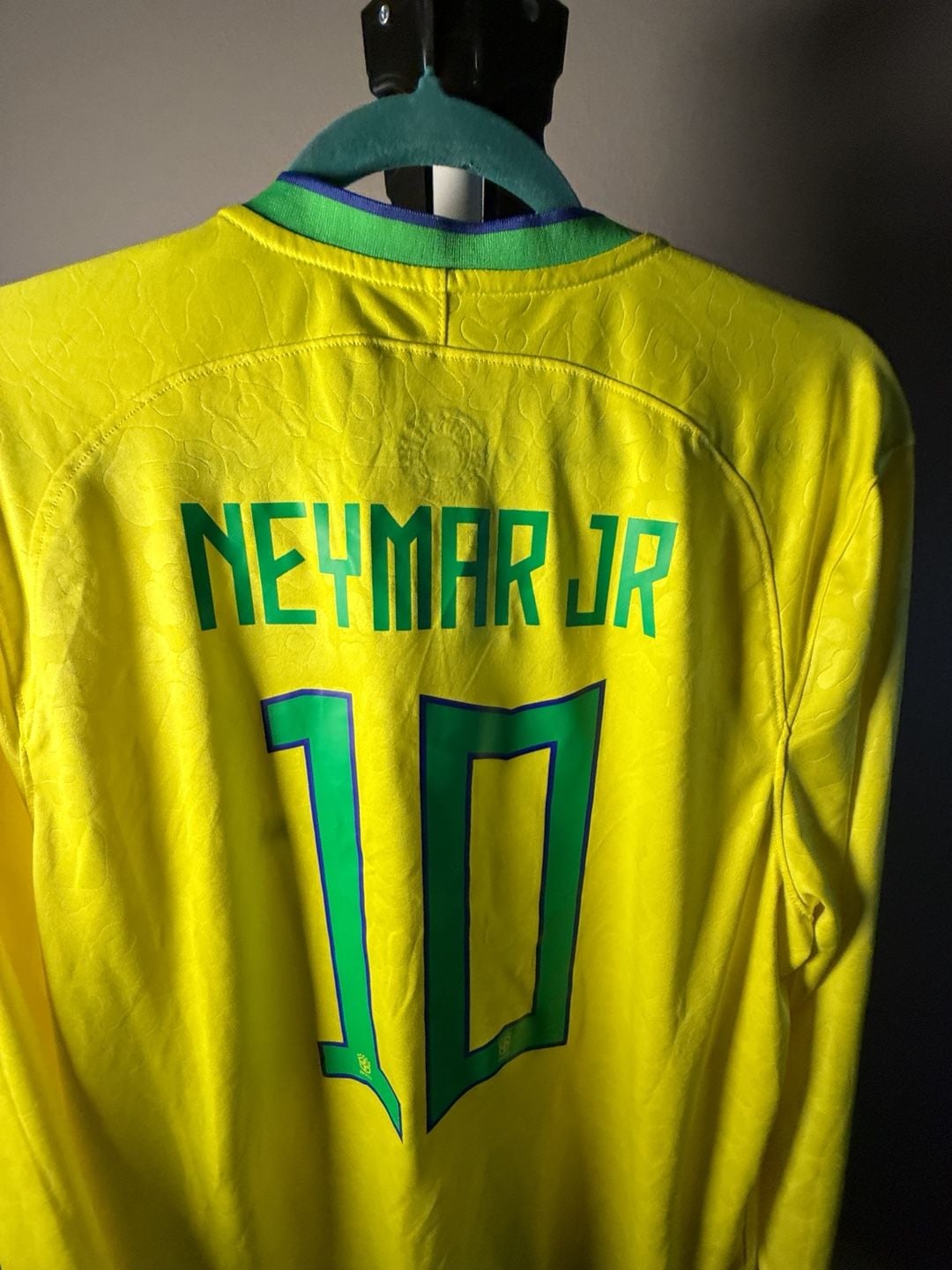 Nike Neymar Jr Brazil Home Long Sleeve Jersey Size 2XL Yellow 12