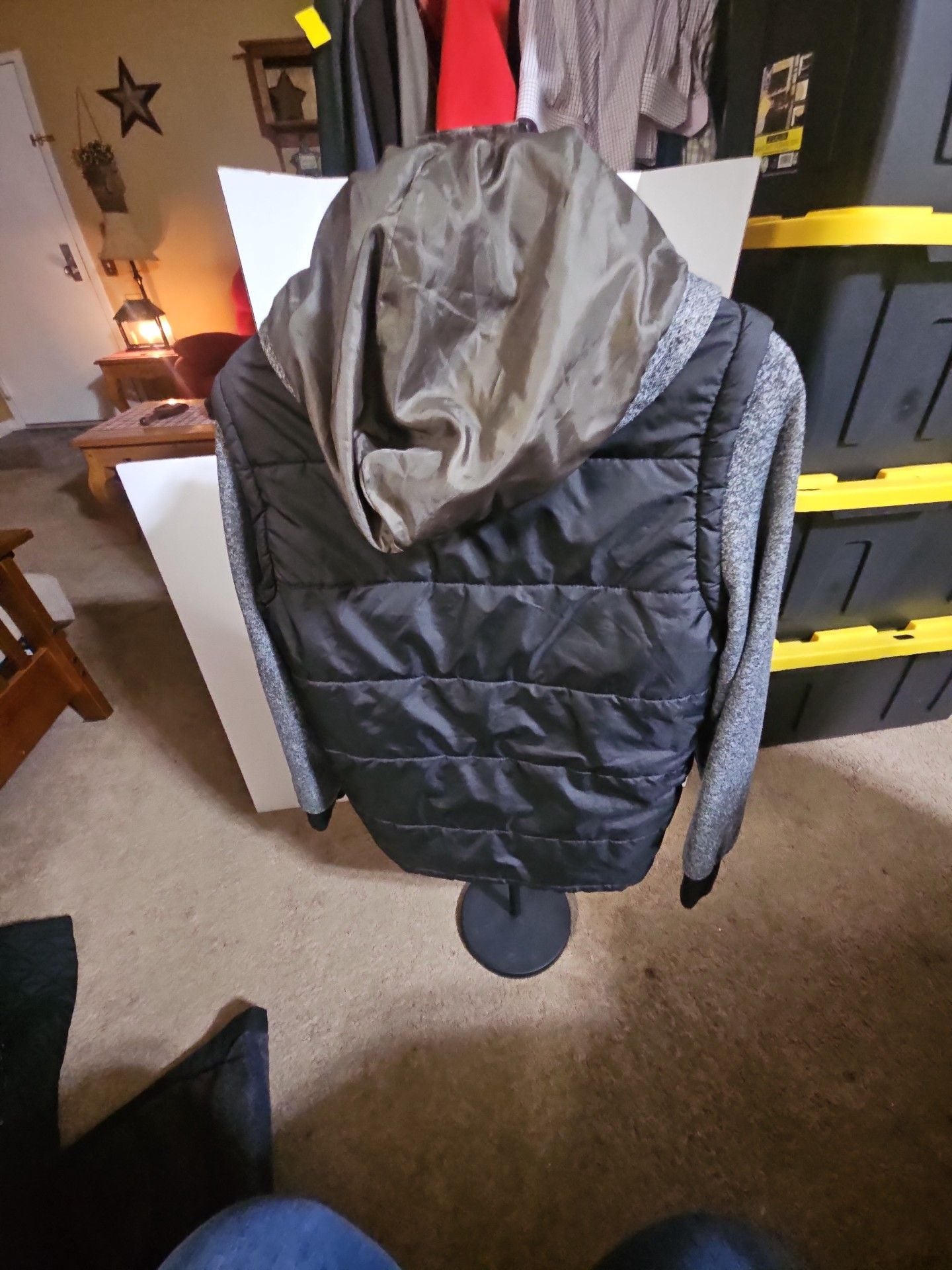 Distortion Jacket Size S Puffer Gray Black Full Zip 4