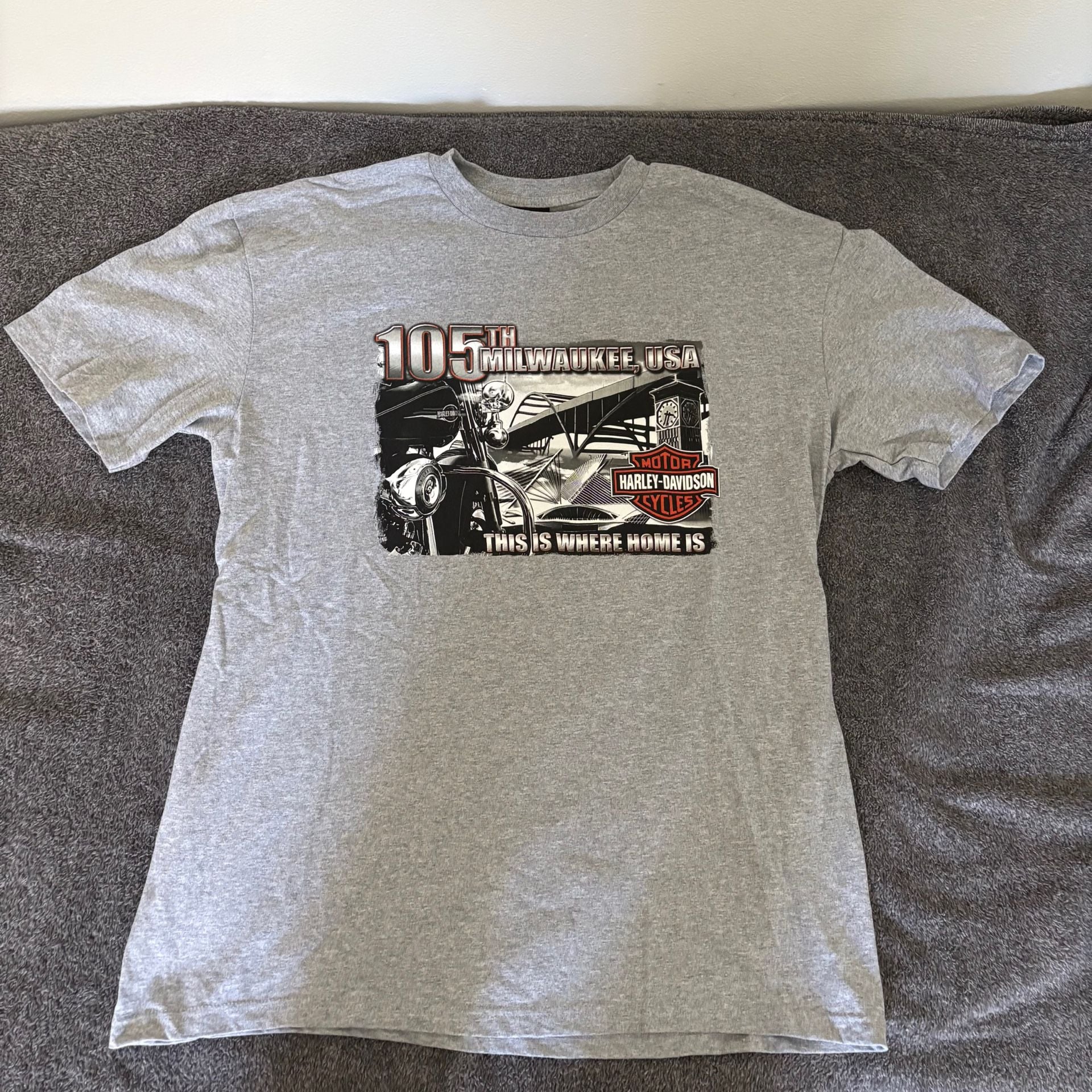 Harley-Davidson 105th Anniversary T-Shirt Size XL Gray House of Harley 2