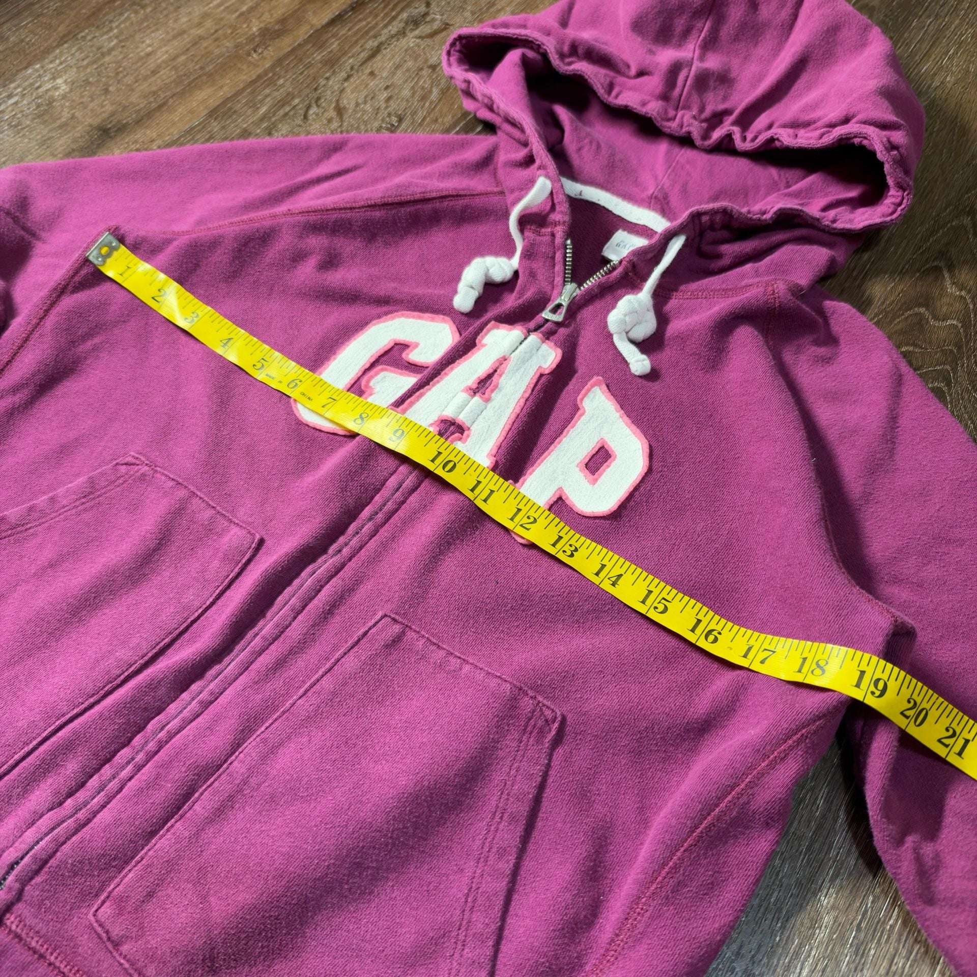 Vintage Gap Arch Logo Full Zip Hoodie Magenta Pink Size M 4
