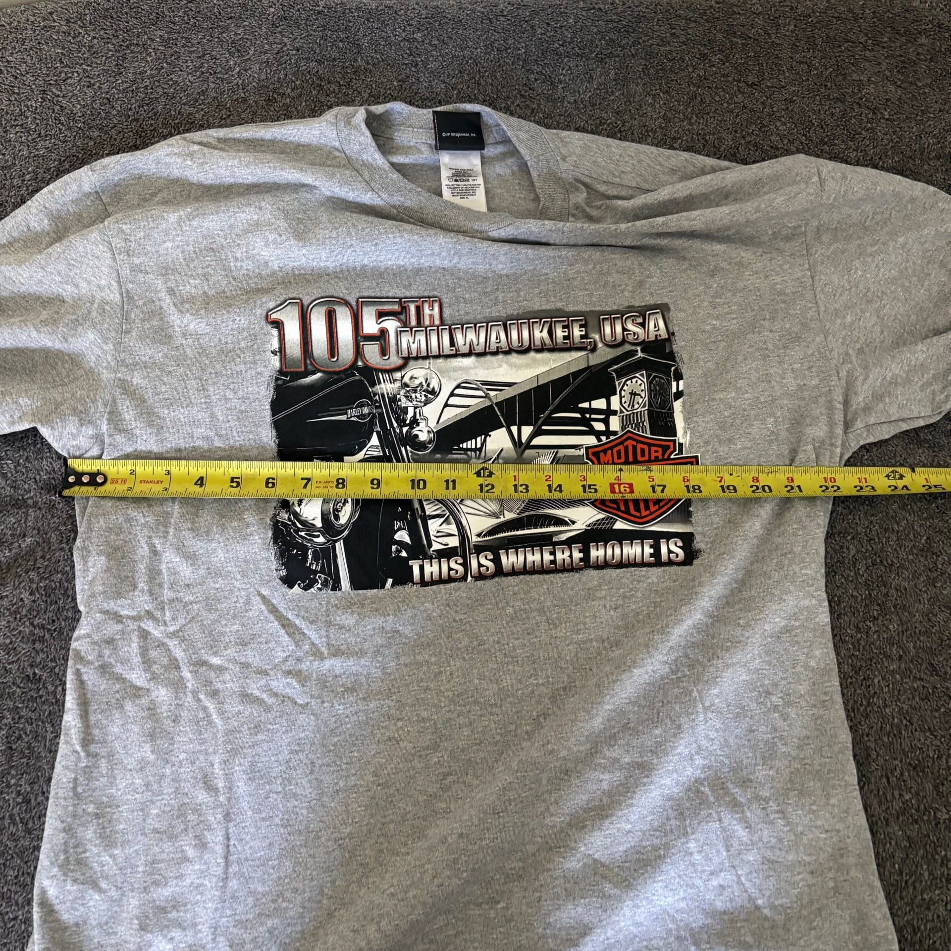 Harley-Davidson 105th Anniversary T-Shirt Size XL Gray House of Harley 4