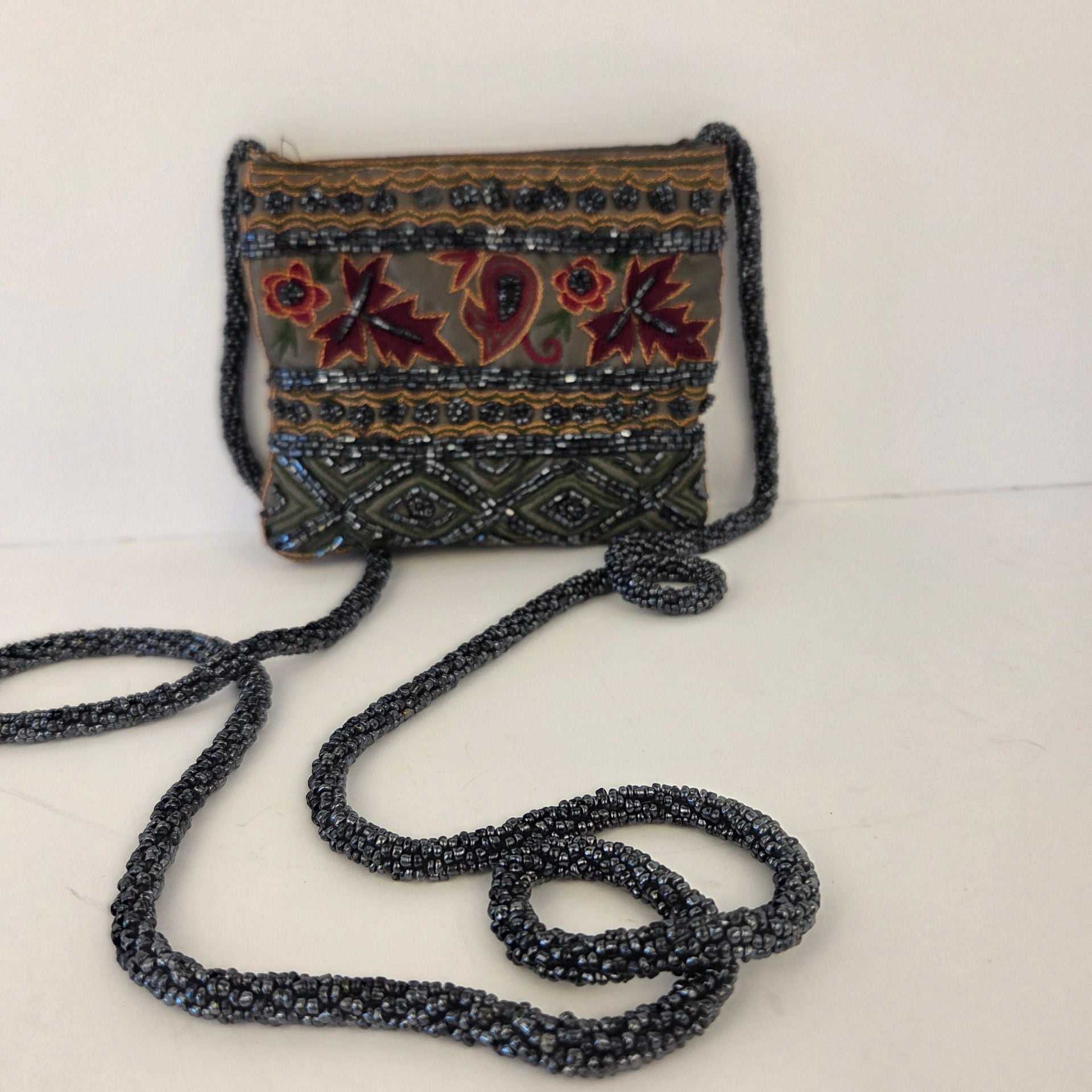 Vintage Target Y2K Beaded Crossbody Bag Embroidered Floral 2