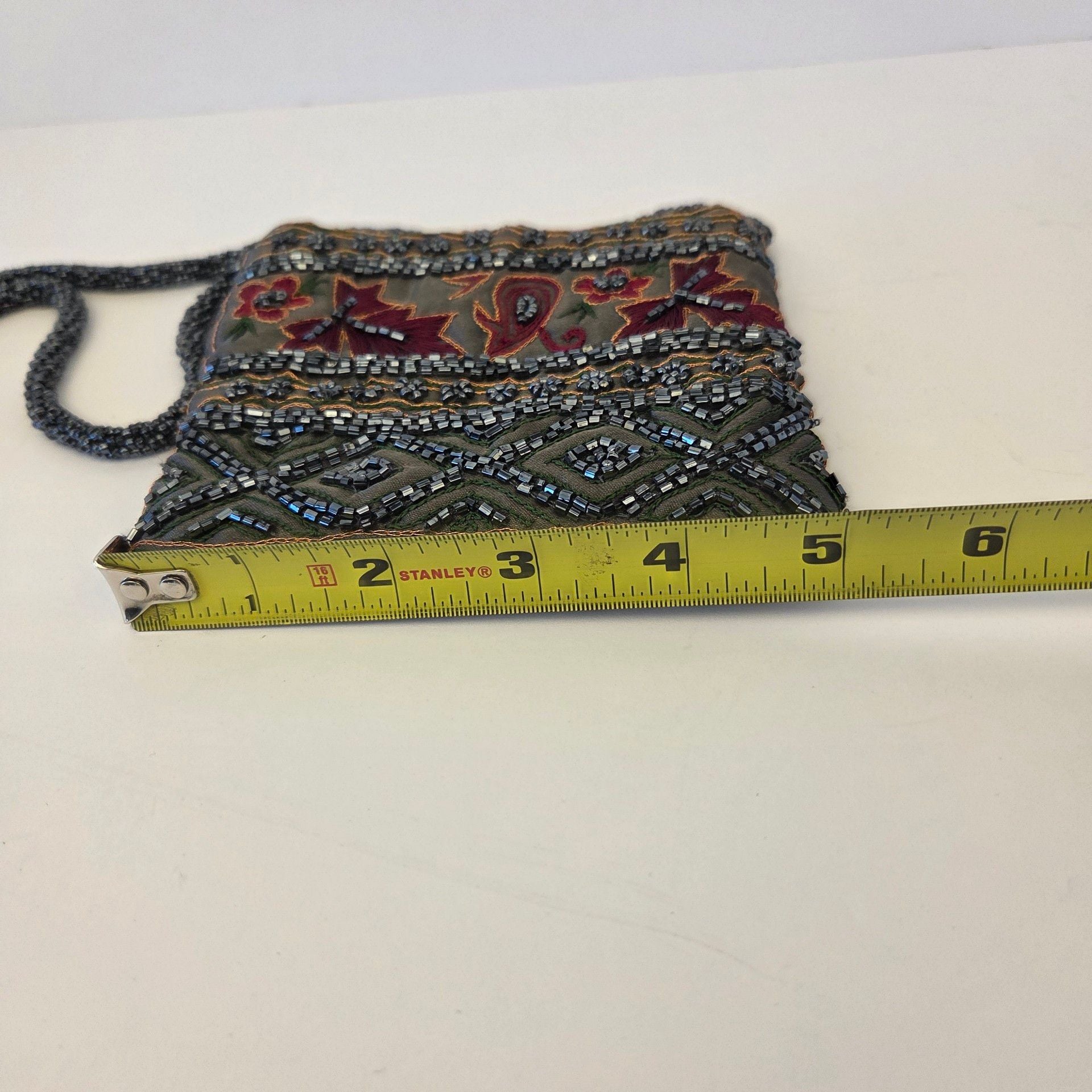 Vintage Target Y2K Beaded Crossbody Bag Embroidered Floral 6