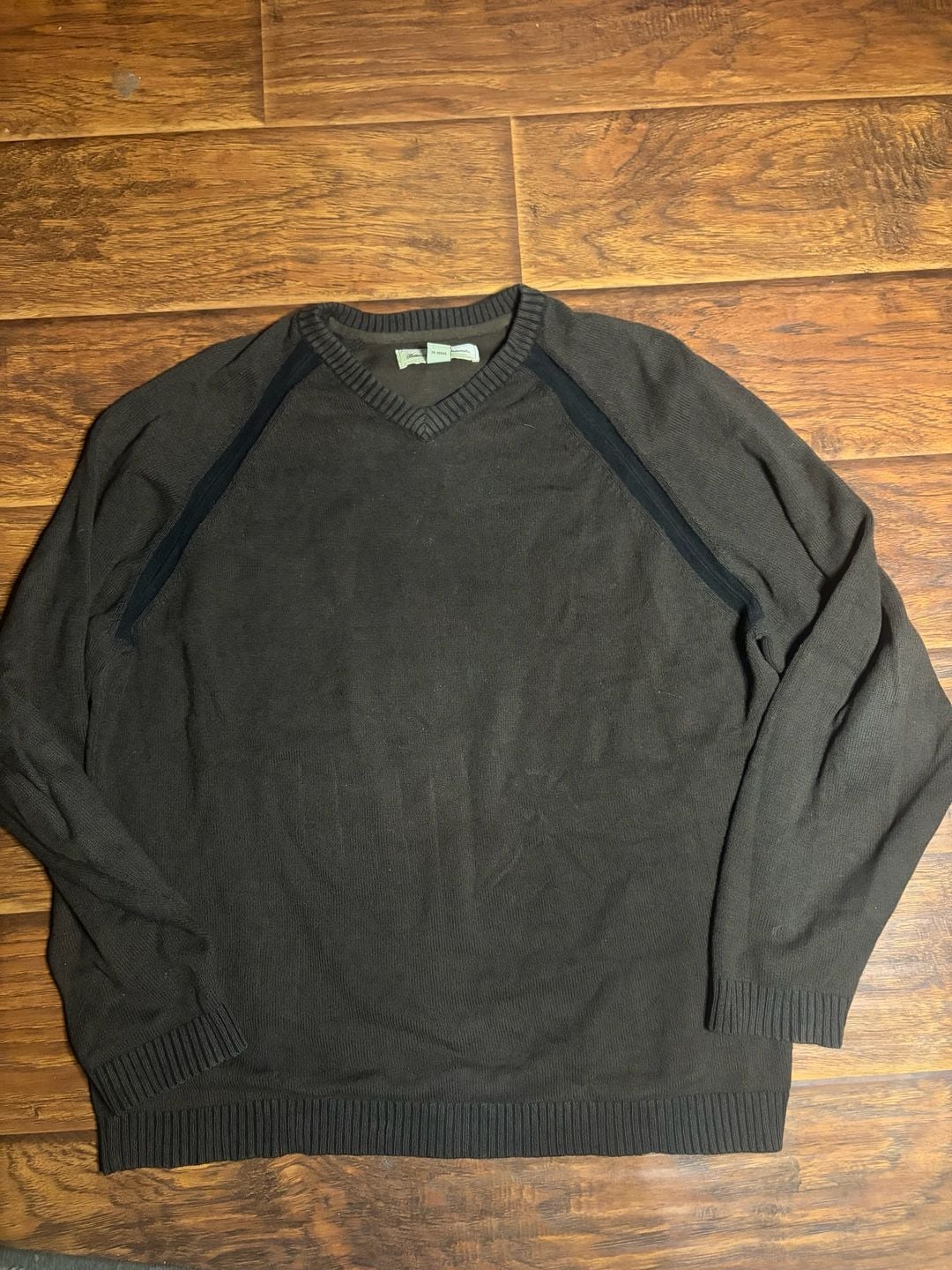 Tommy Bahama V-Neck Sweater Size L Brown Cotton Nylon Pullover 2