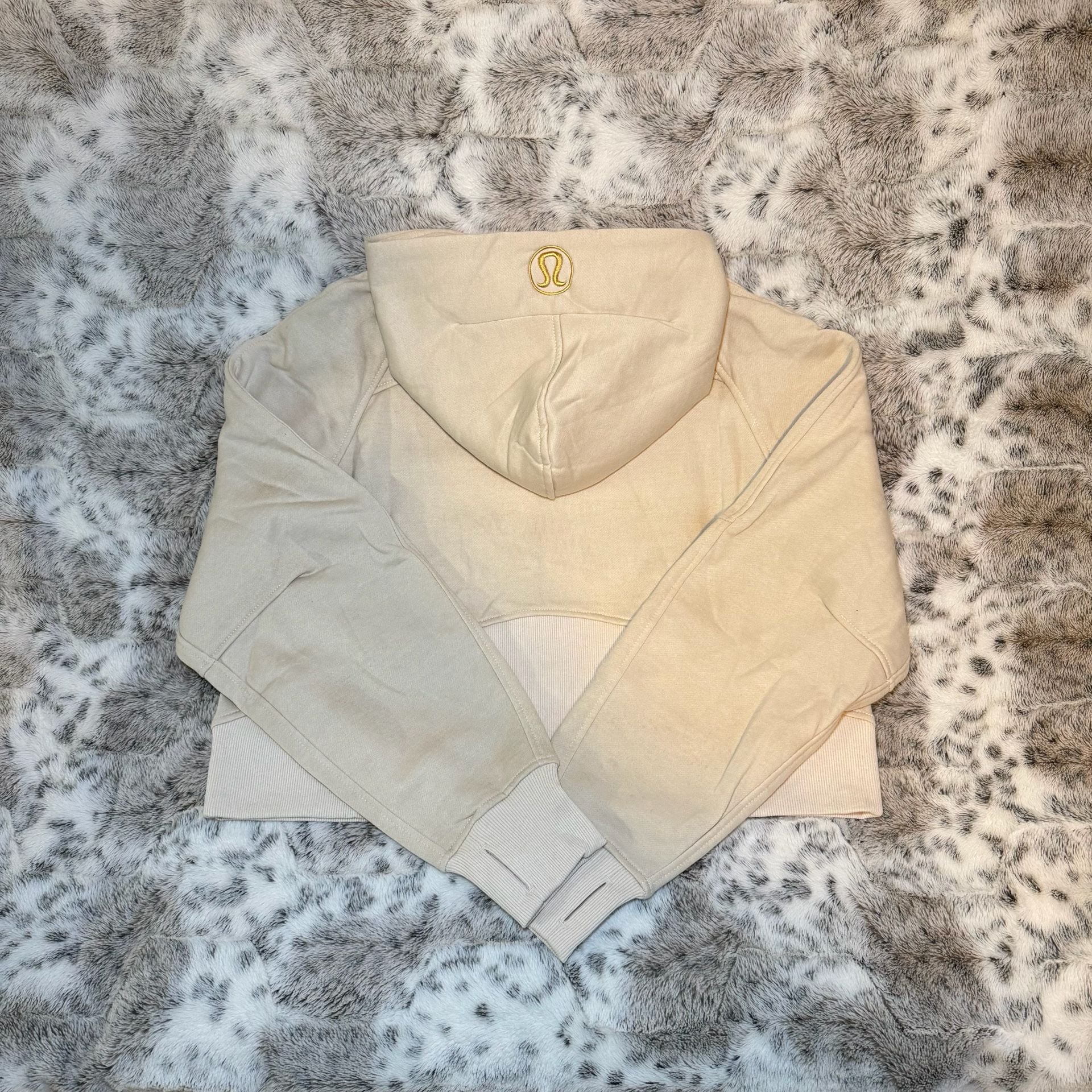 Lululemon Scuba Hoodie Size 8 Beige Gold Hardware New With Tags 6