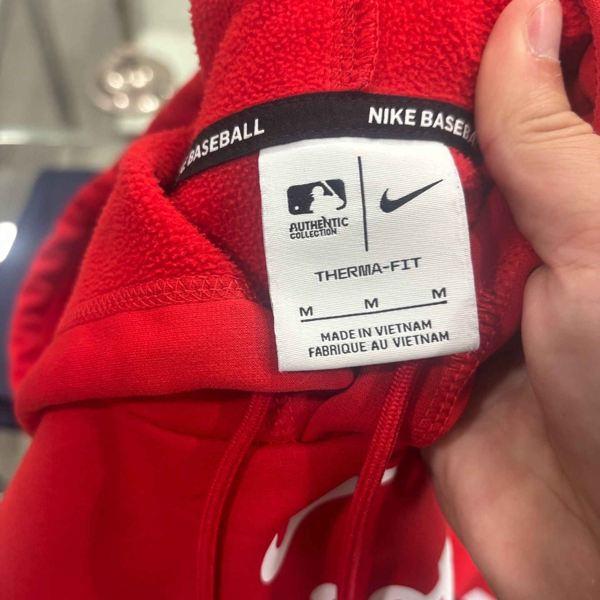 Nike Washington Nationals team issued MLB Therma-Fit Short Sleeve Hoodie Size M 5