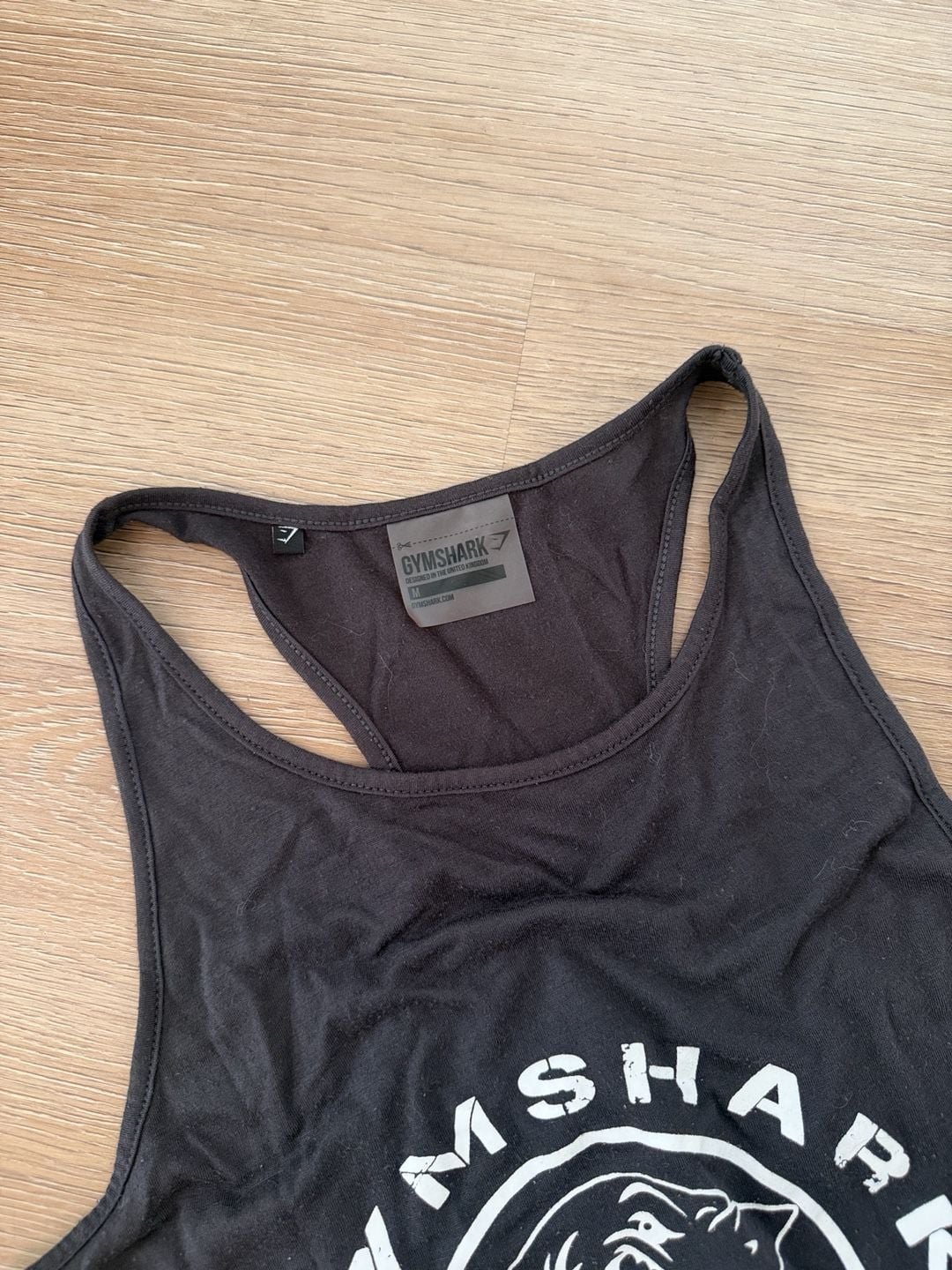 Gymshark Tank Top Size M Black Racerback Fitness Logo 3