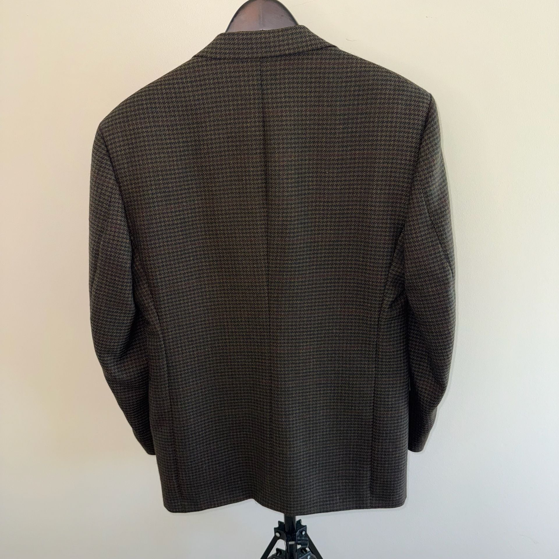 100% Wool Austin Reed Wool Blazer Size 38R Brown Houndstooth 3