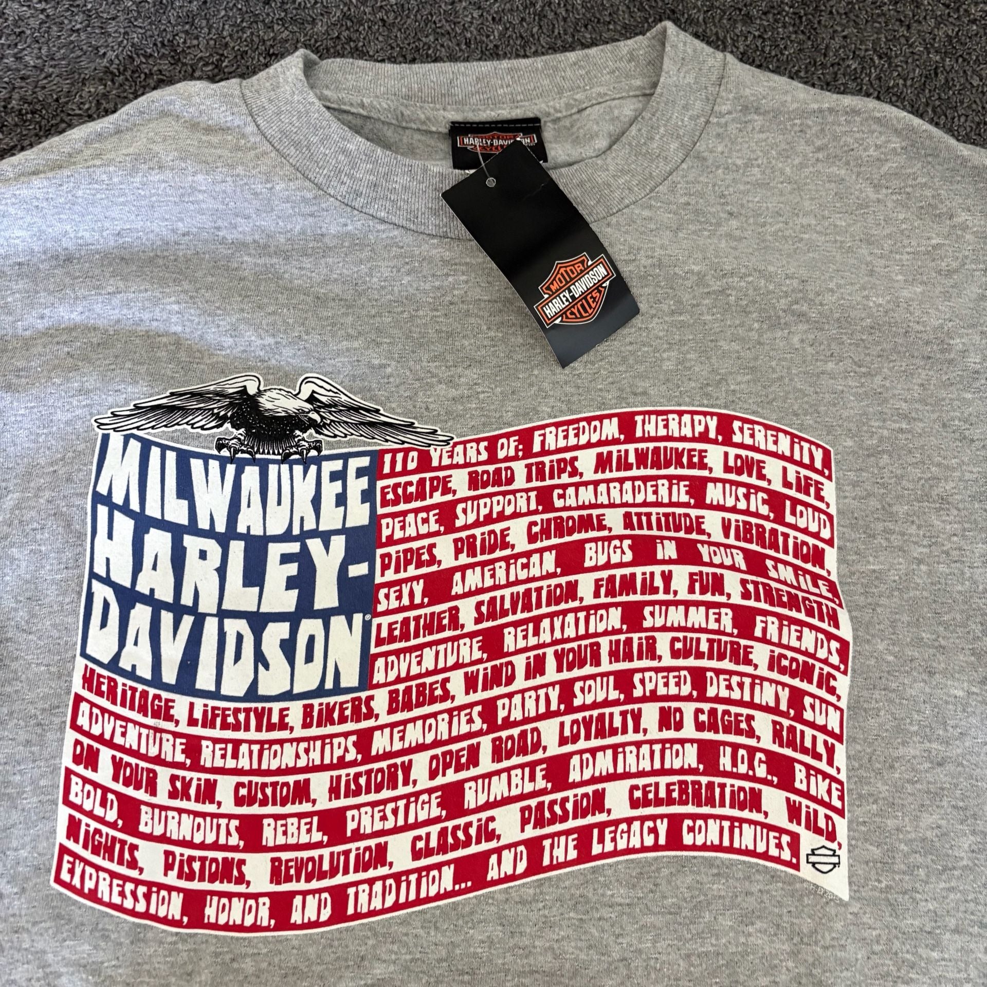 New Harley-Davidson Milwaukee Don't Tread T-Shirt Size XL Grey 3
