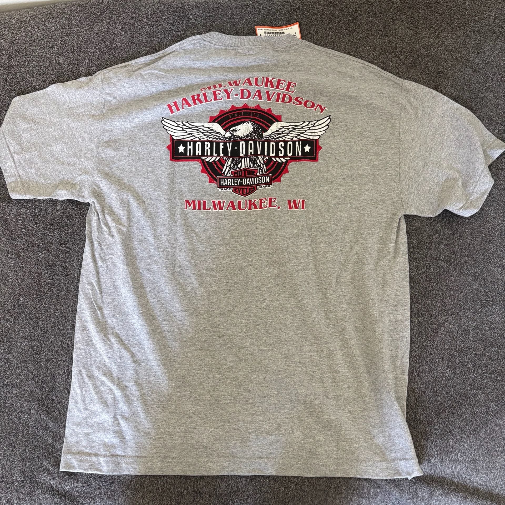 New Harley-Davidson Milwaukee Don't Tread T-Shirt Size XL Grey 4