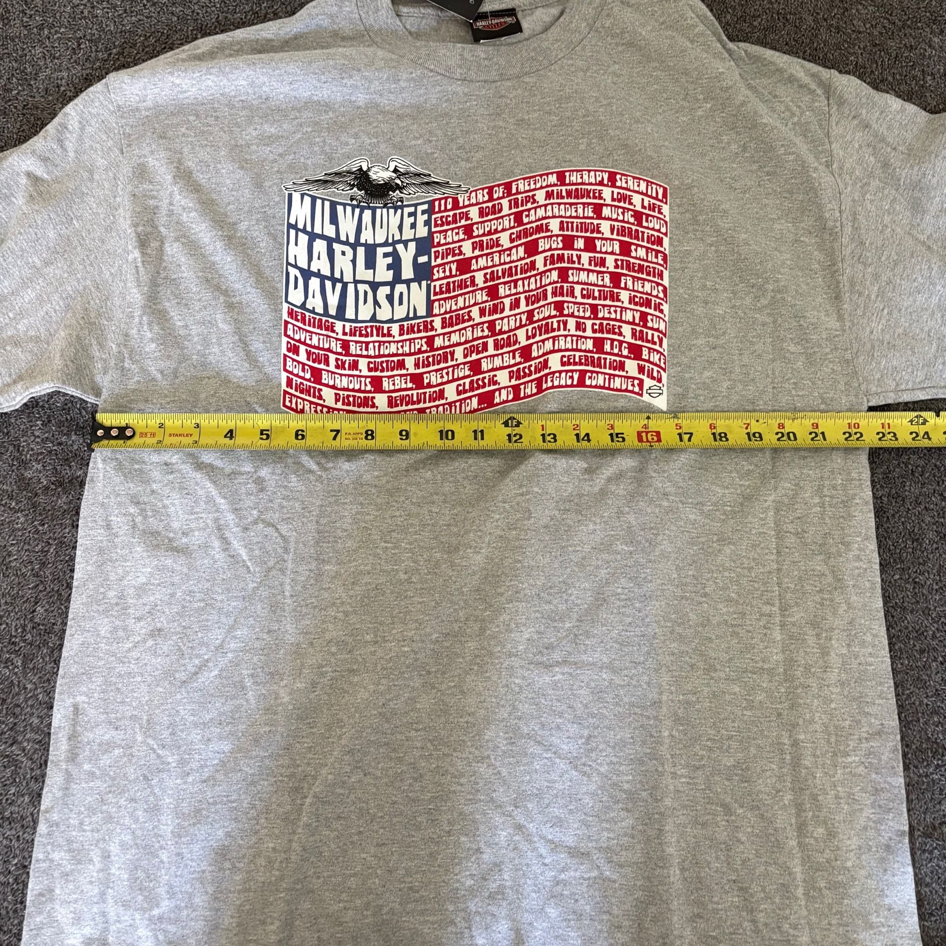 New Harley-Davidson Milwaukee Don't Tread T-Shirt Size XL Grey 7