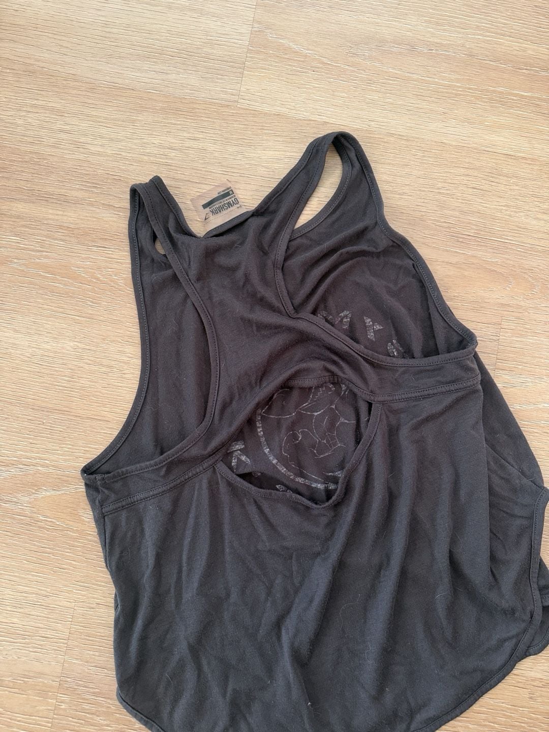Gymshark Tank Top Size M Black Racerback Fitness Logo 4