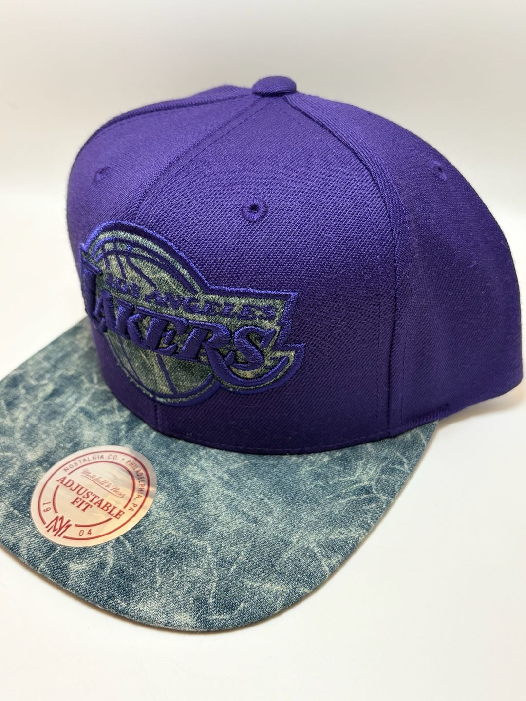 Mitchell & Ness Los Angeles Lakers Acid Wash Brim Snapback Hat 5