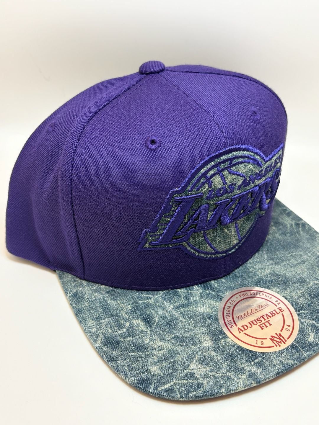 Mitchell & Ness Los Angeles Lakers Acid Wash Brim Snapback Hat 6