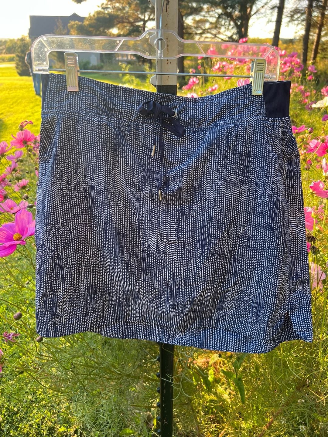 Athleta Skort Size 10 Blue White Pattern Athletic Skirt 2
