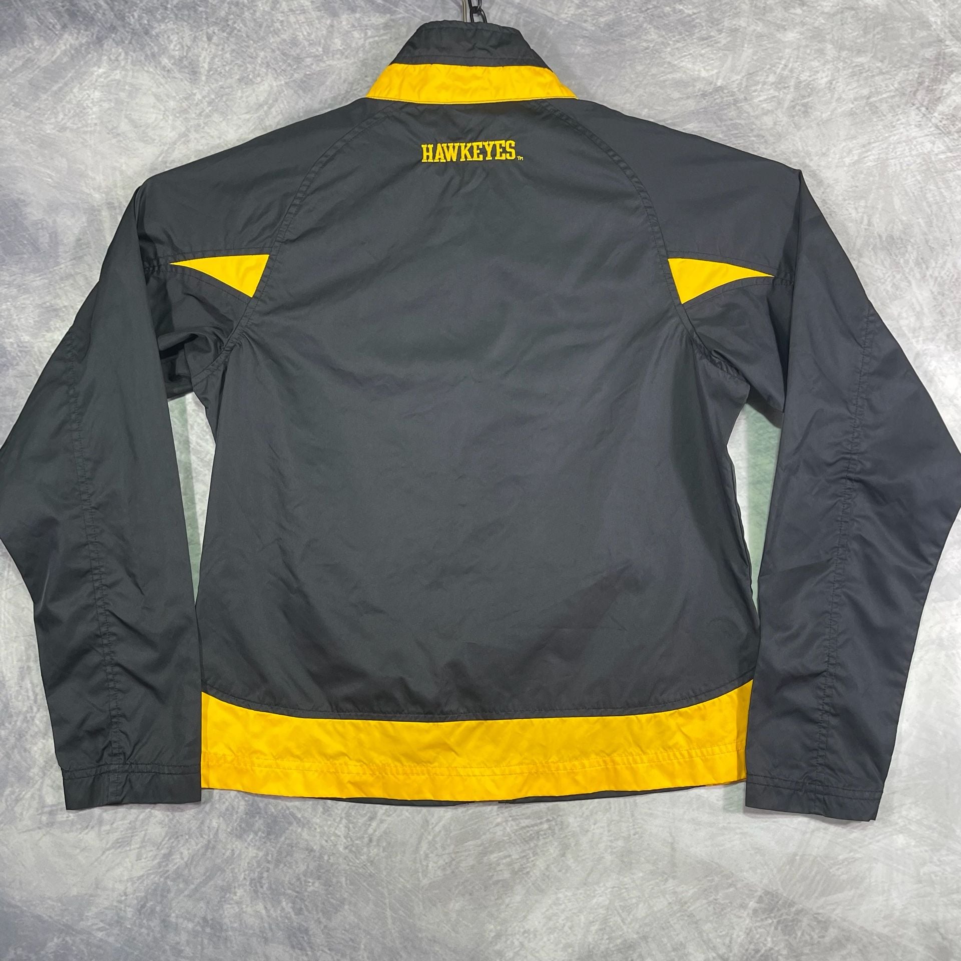 Nike Iowa Hawkeyes Jacket Size M (8-10) Black Yellow Full Zip Windbreaker 7