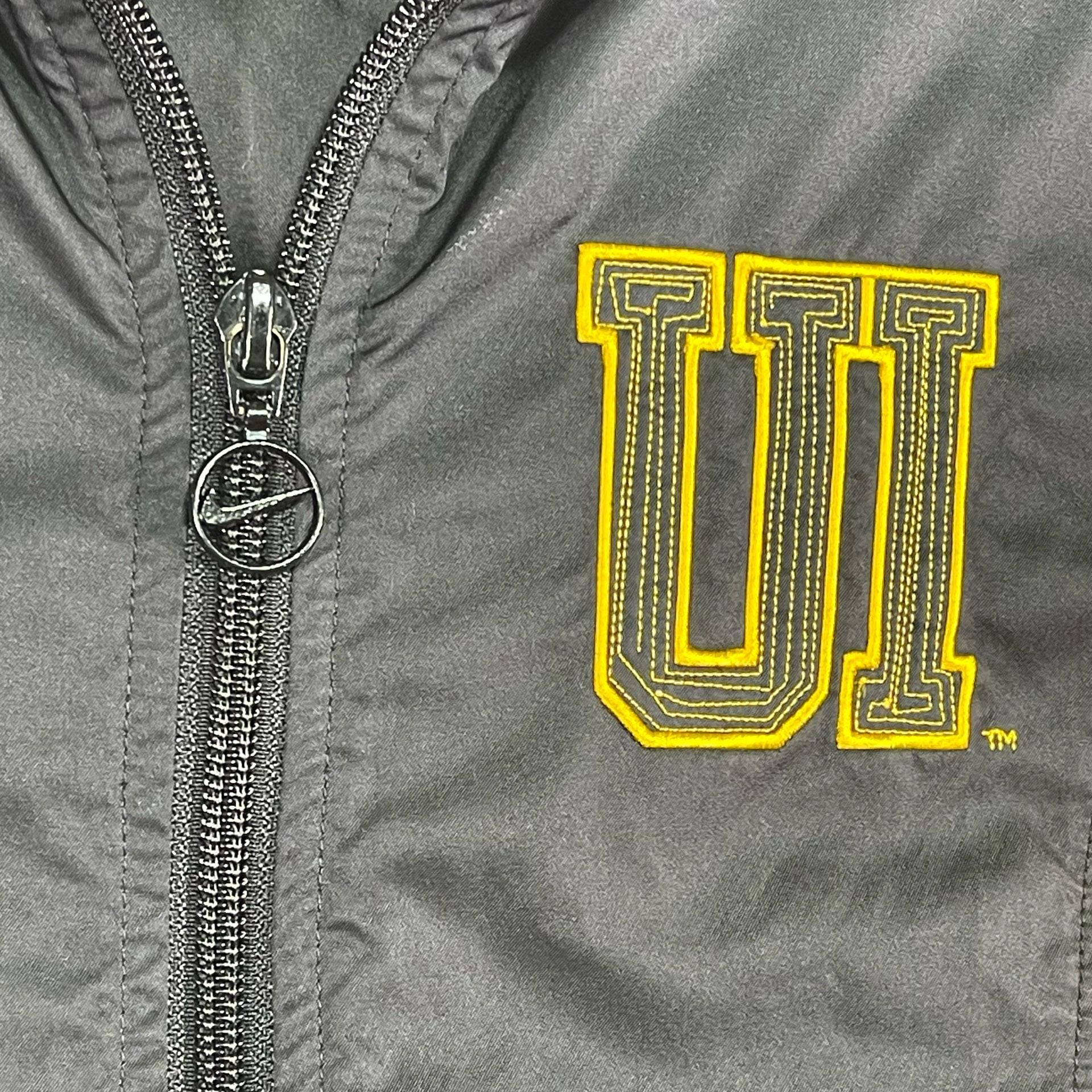 Nike Iowa Hawkeyes Jacket Size M (8-10) Black Yellow Full Zip Windbreaker 9