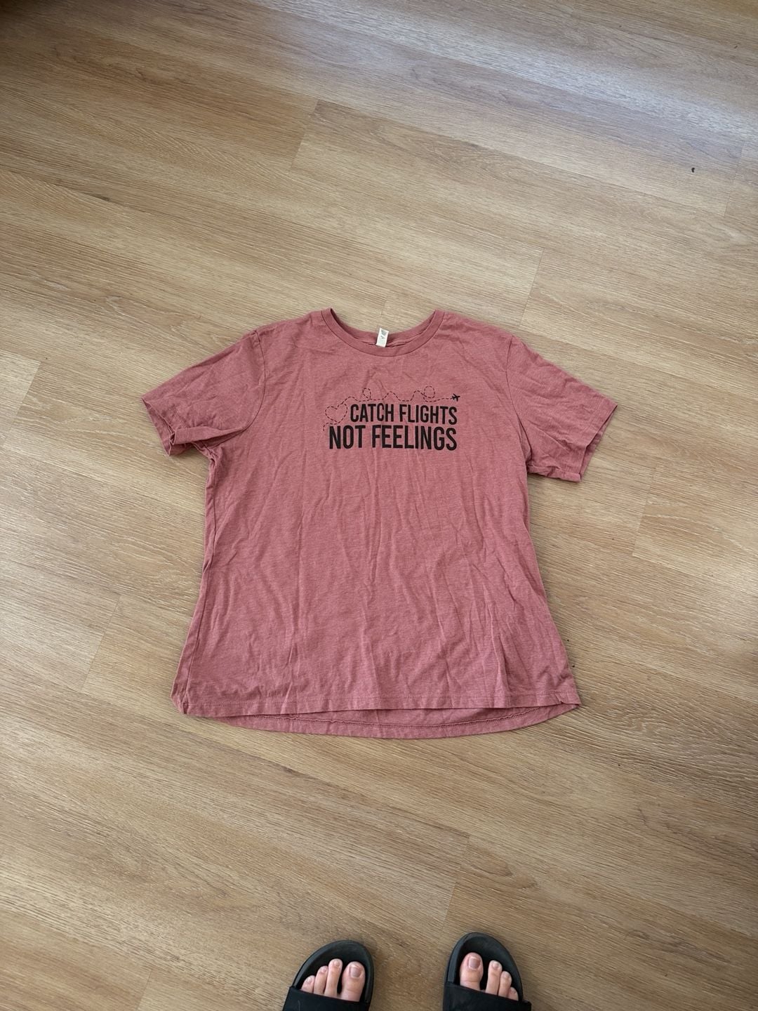 Bella+Canvas Catch Flights Not Feelings T-Shirt Mauve 2