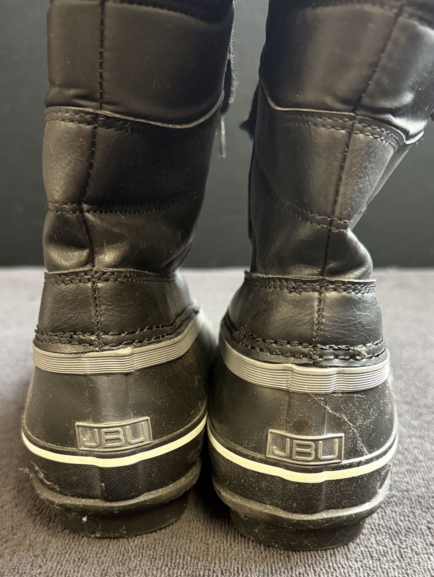 JBU Sabine Snow Boots Size 9M Black Faux Fur Winter Duck Boots 4