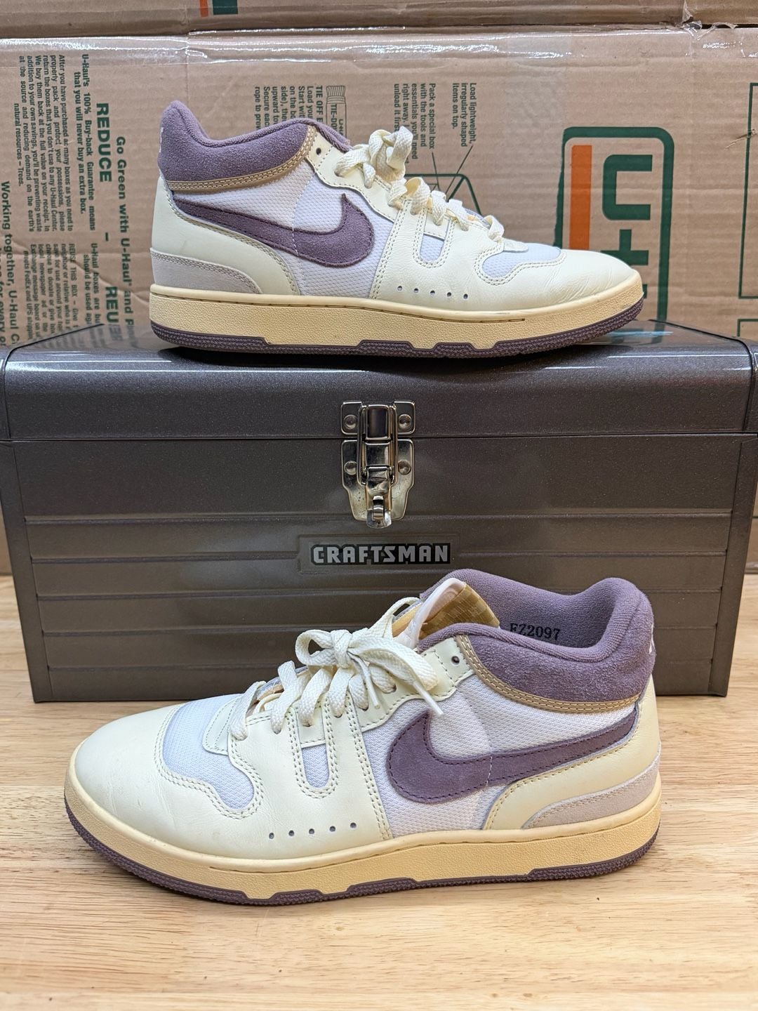 Nike Full Force Low Size 10 White Purple Sneakers FZ2097-102 2