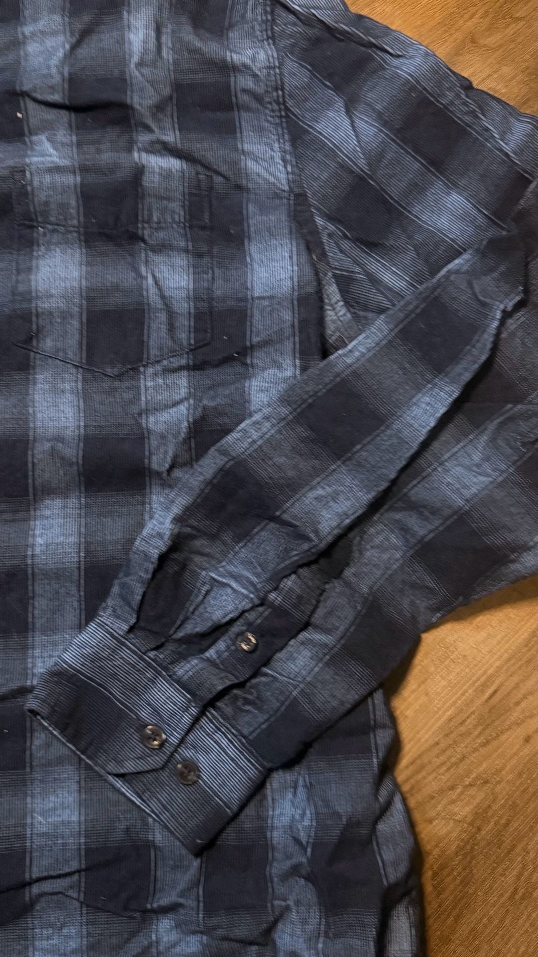 Ben Sherman Plaid Corduroy Long Sleeve Shirt Size L Blue Black 5