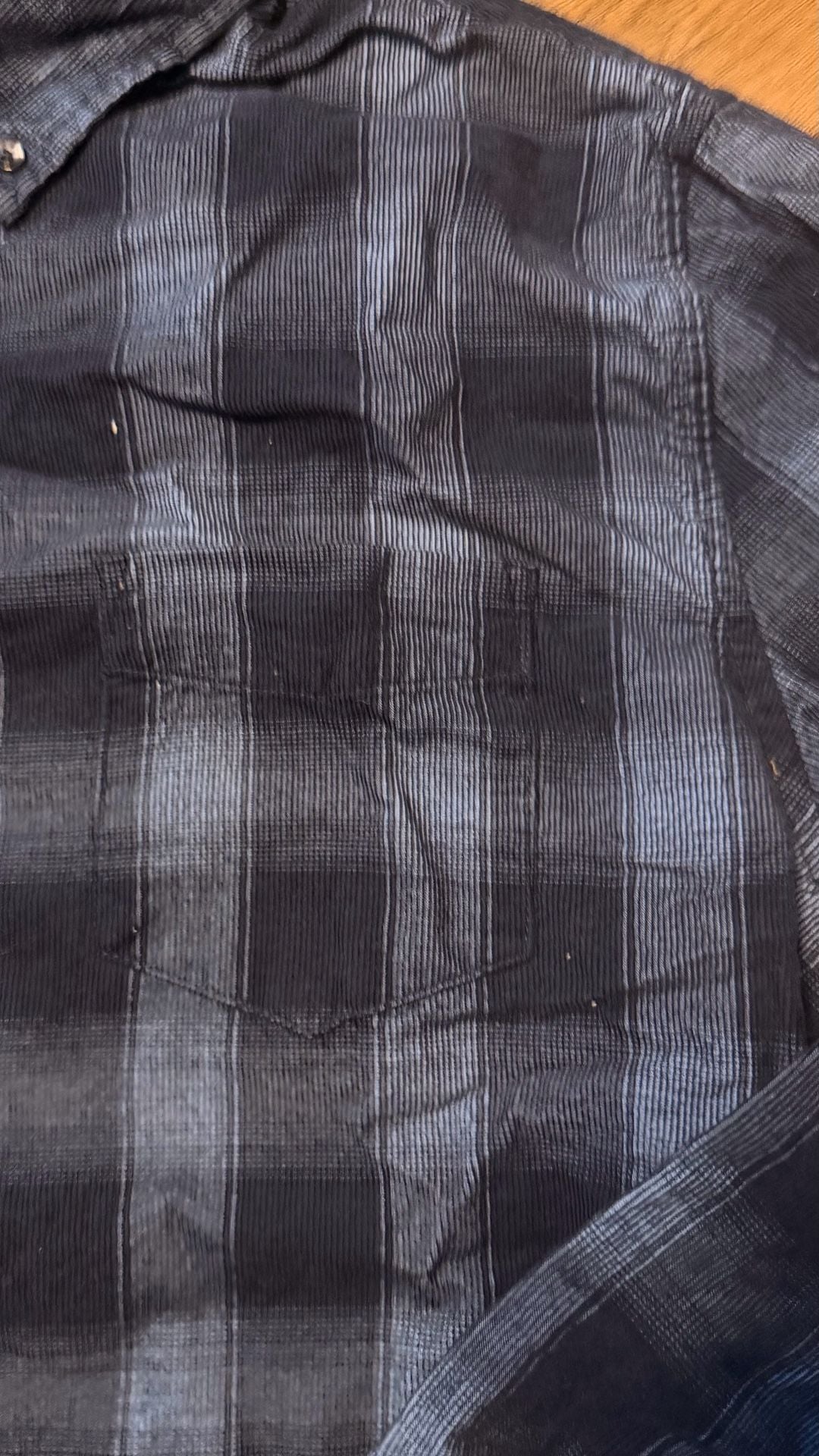 Ben Sherman Plaid Corduroy Long Sleeve Shirt Size L Blue Black 6