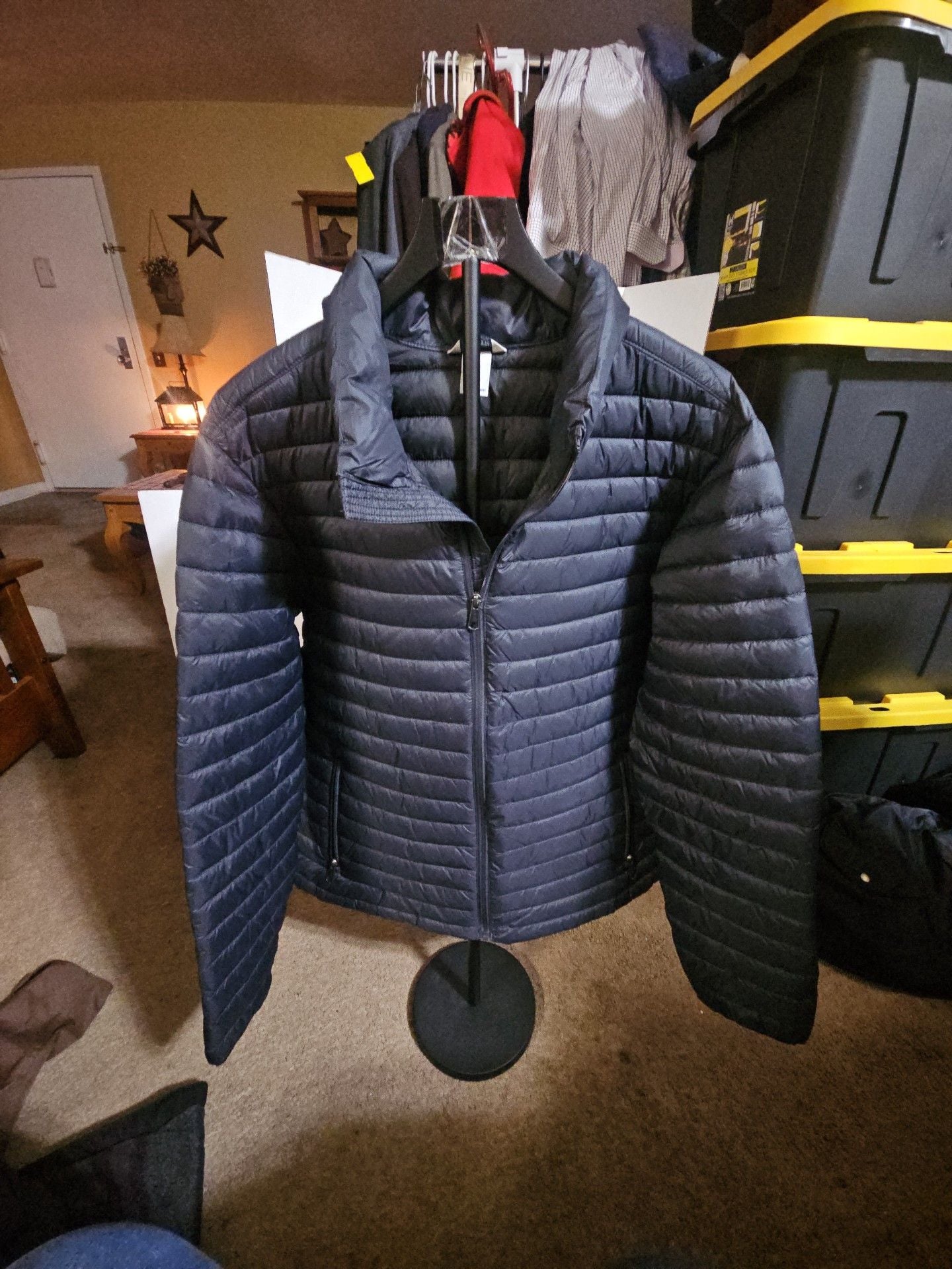 Duluth Trading Co. Puffer Jacket Size L Black Quilted Full Zip 2