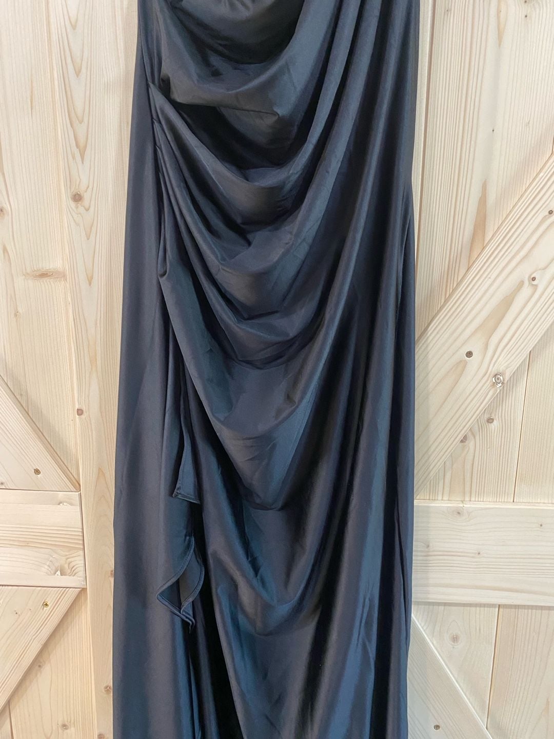 NWT Black One-Shoulder Ruched Maxi Dress 4