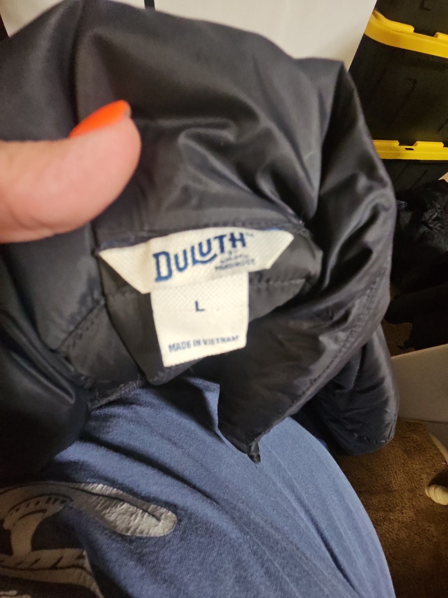 Duluth Trading Co. Puffer Jacket Size L Black Quilted Full Zip 4