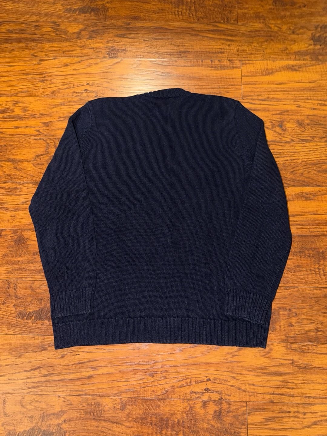 Lauren Ralph Lauren Cardigan Size L Navy Blue Cotton V-Neck Sweater 7