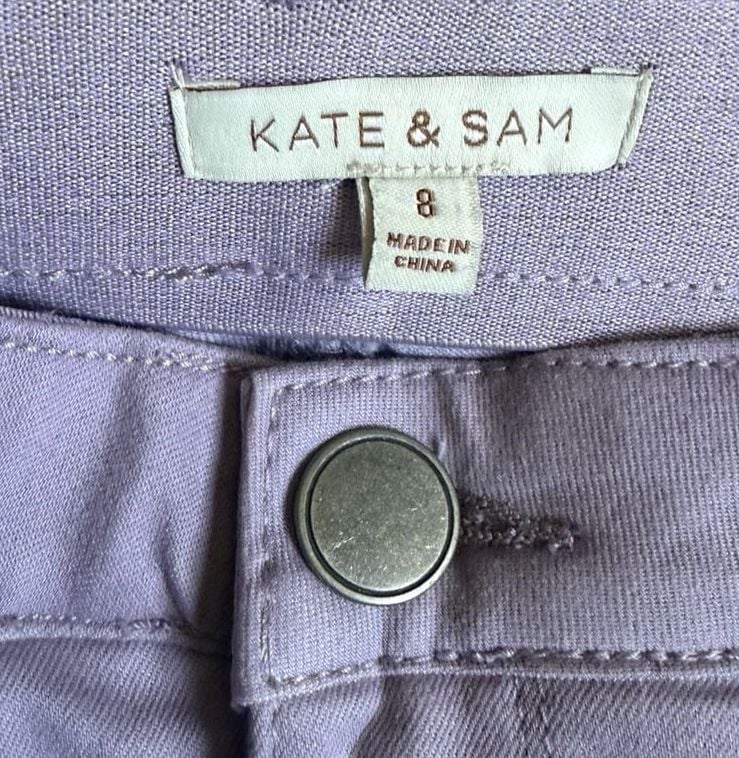 Kate & Sam Pants Size 8 Lavender Cuffed Casual 3