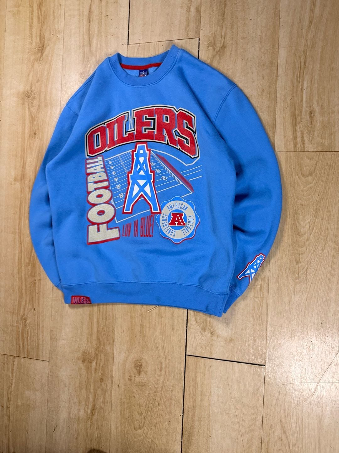NFL Houston Oilers Luv Ya Blue Sweatshirt Light Blue 3
