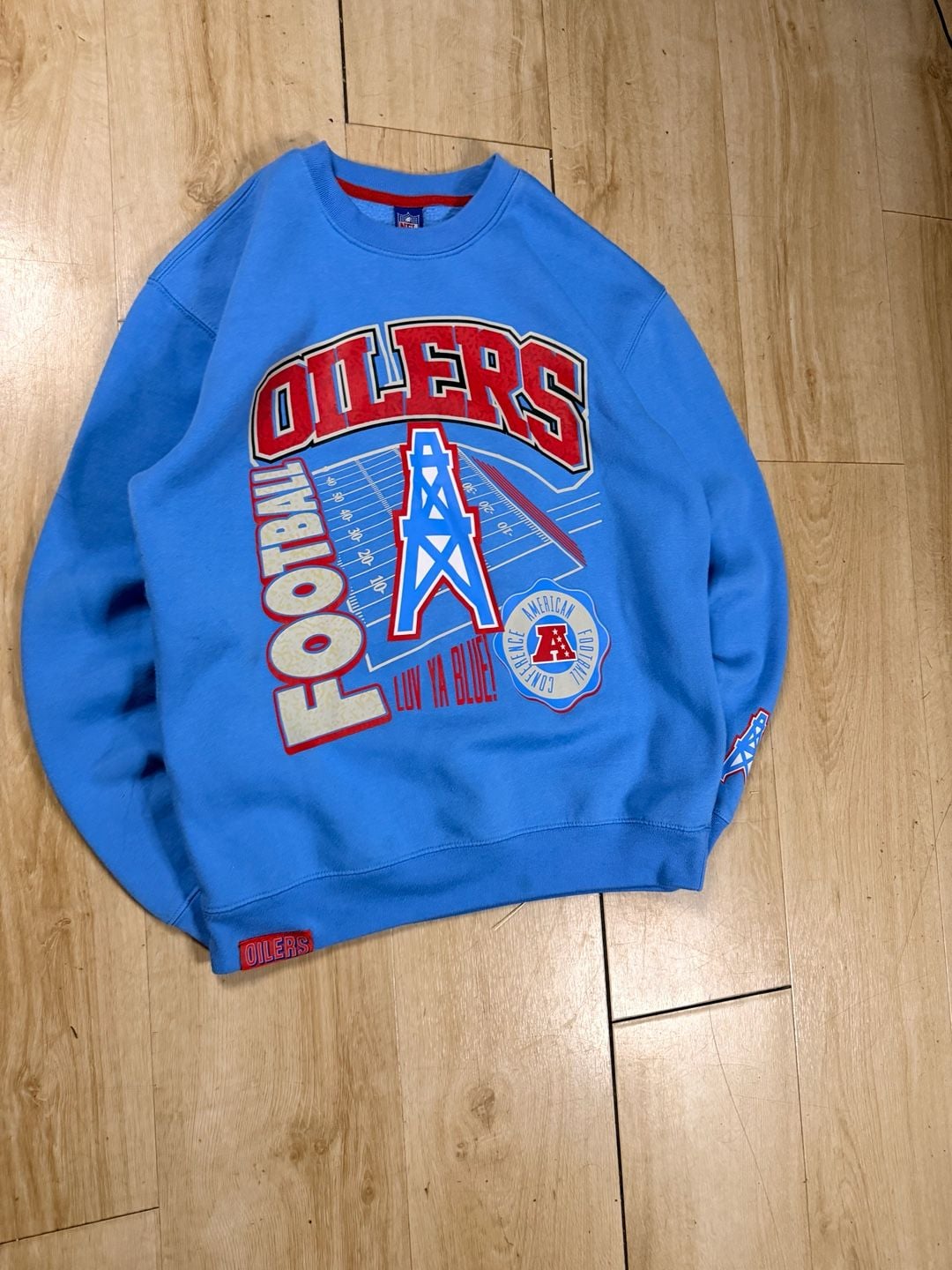 NFL Houston Oilers Luv Ya Blue Sweatshirt Light Blue 4