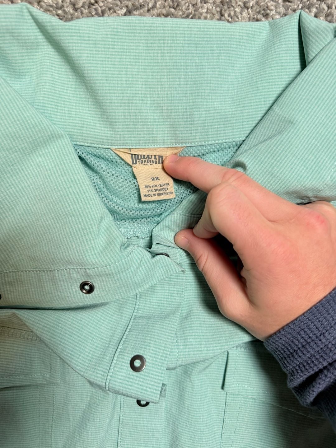 Columbia Long Sleeve Shirt Mint Green Snap Front 3
