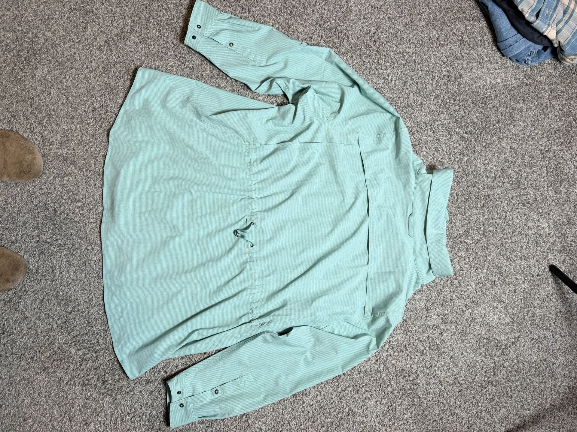 Columbia Long Sleeve Shirt Mint Green Snap Front 4