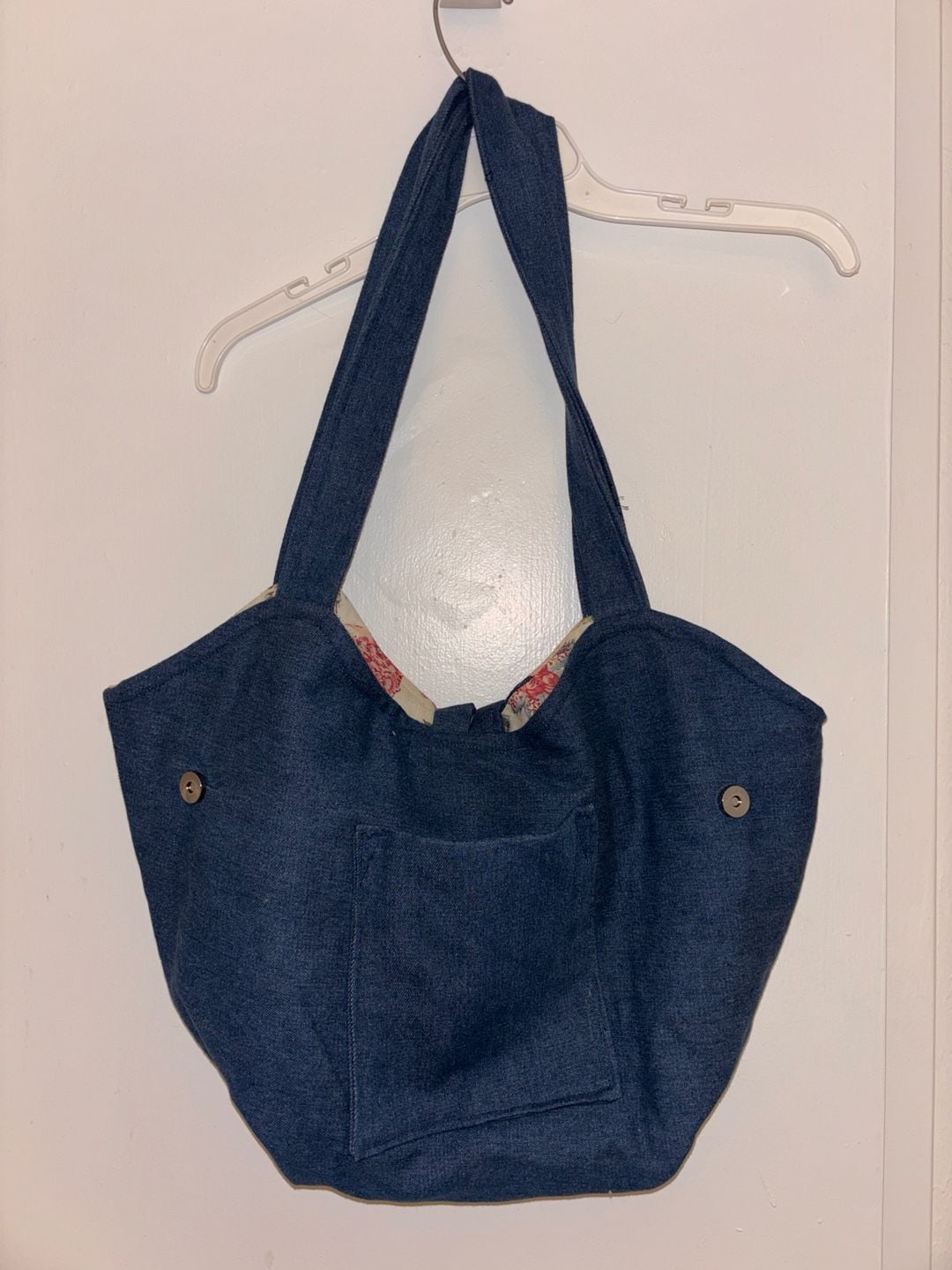 Once Upon A Time Denim Floral Patchwork Tote Bag 3