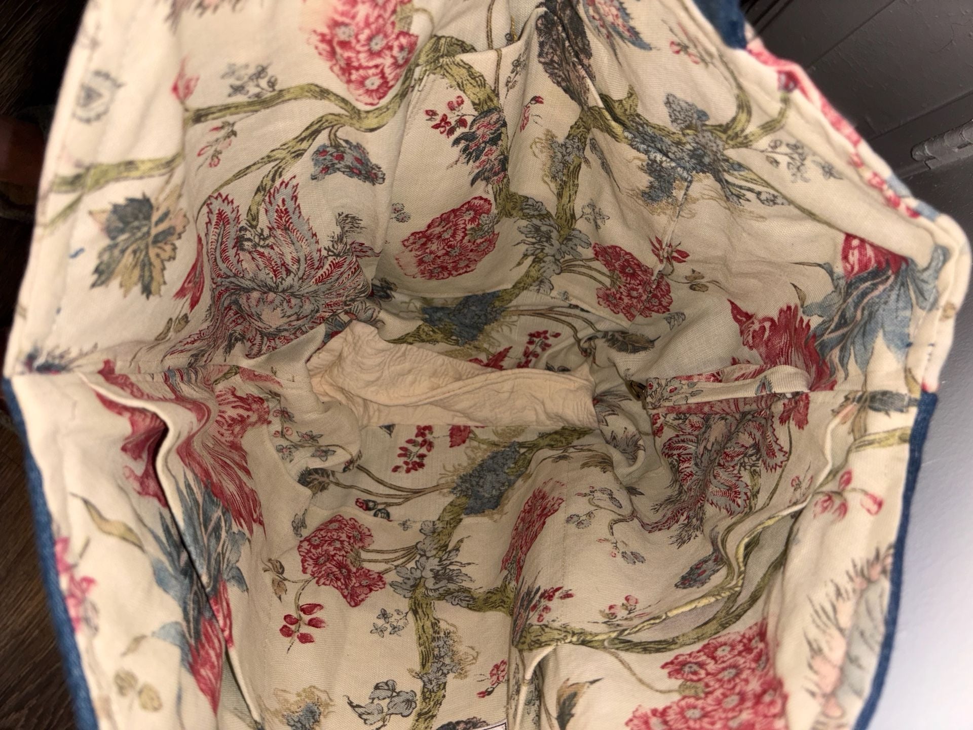 Once Upon A Time Denim Floral Patchwork Tote Bag 4