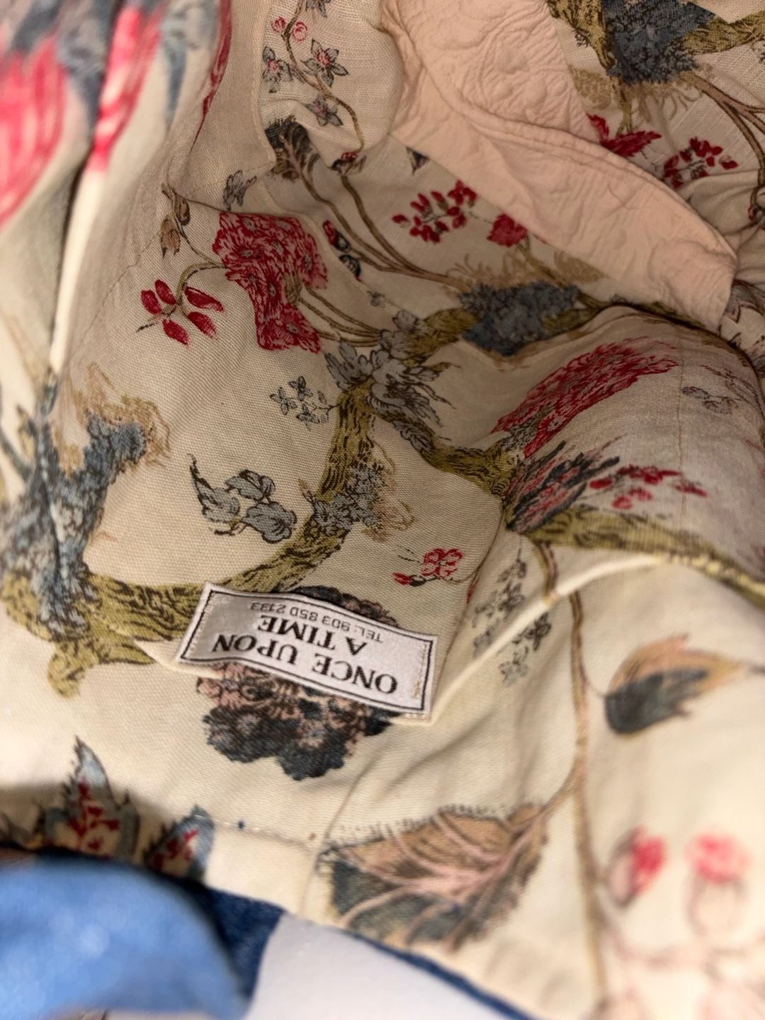 Once Upon A Time Denim Floral Patchwork Tote Bag 5