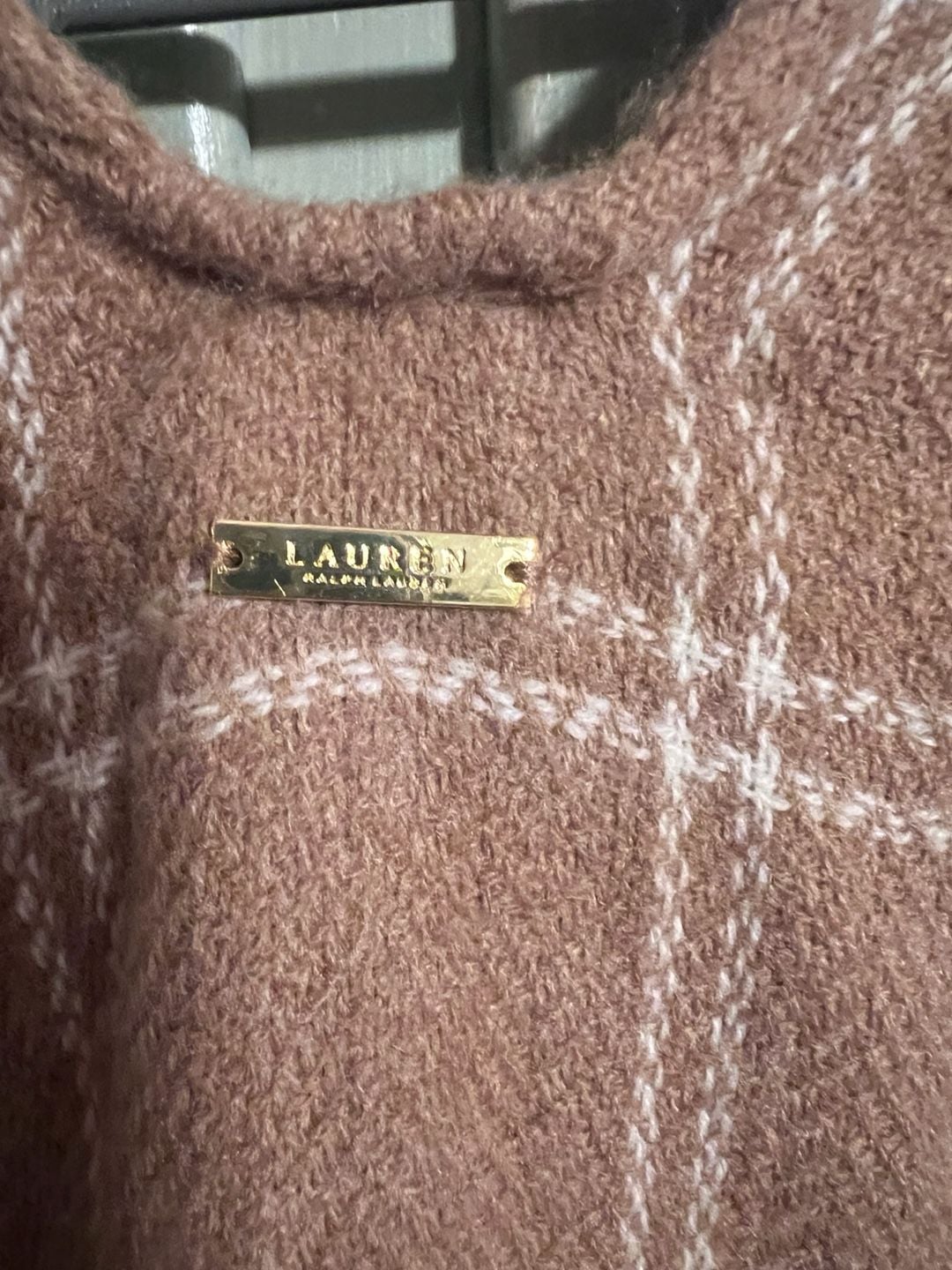 Lauren Ralph Lauren Plaid Poncho One Size Brown Open Front Wrap 5