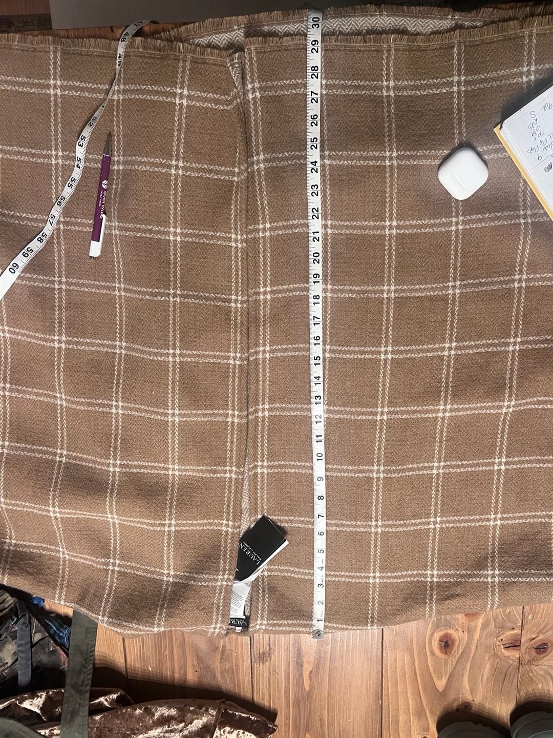 Lauren Ralph Lauren Plaid Poncho One Size Brown Open Front Wrap 8