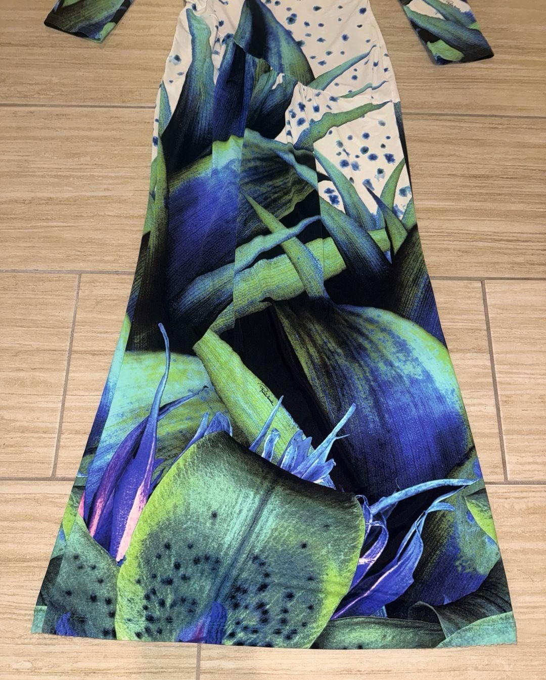 Roberto Cavalli Floral Long Sleeve Maxi Dress small 3