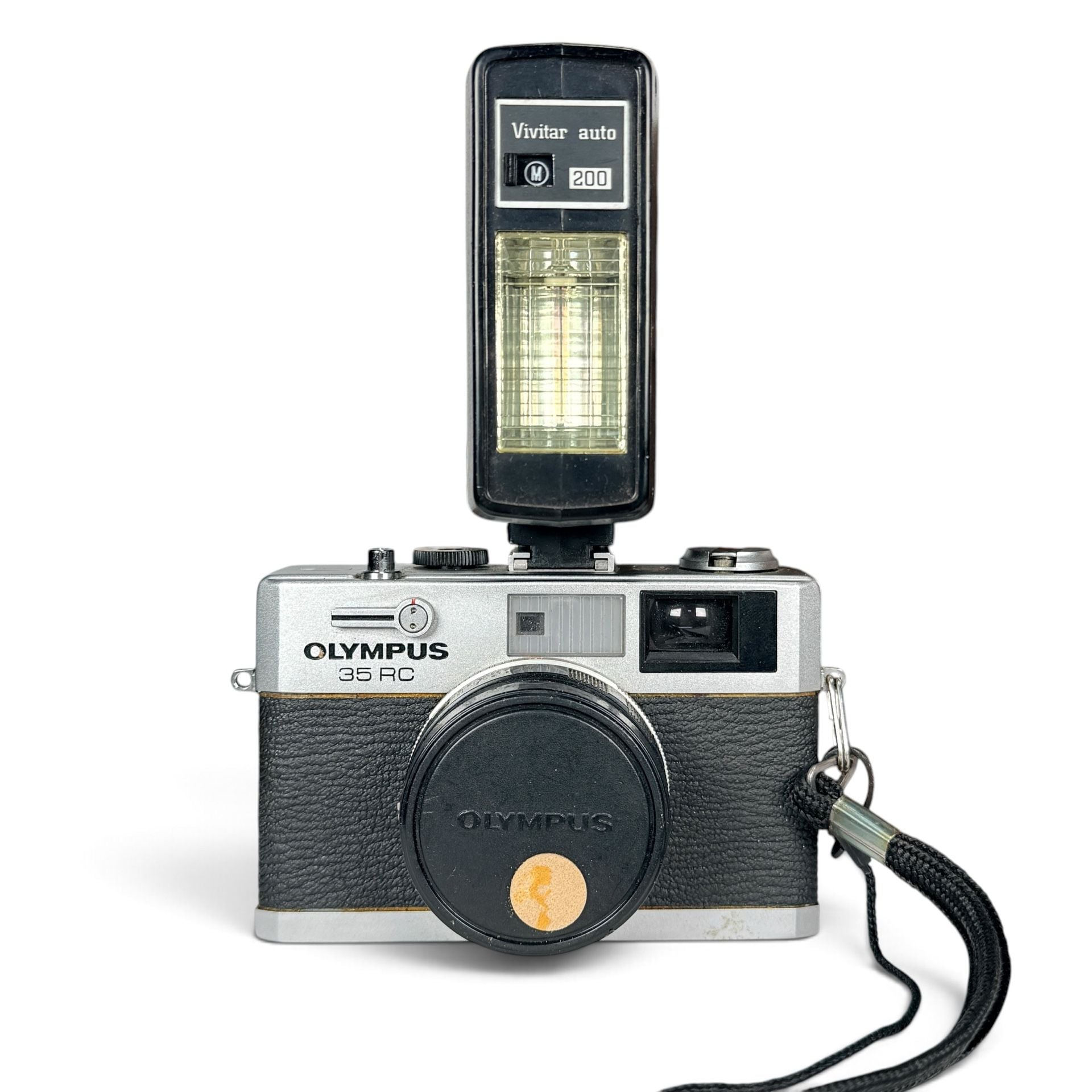 Olympus 35 RC 35mm Rangefinder Film Camera Kit w/ Vivitar Flash Samigon Grip 4