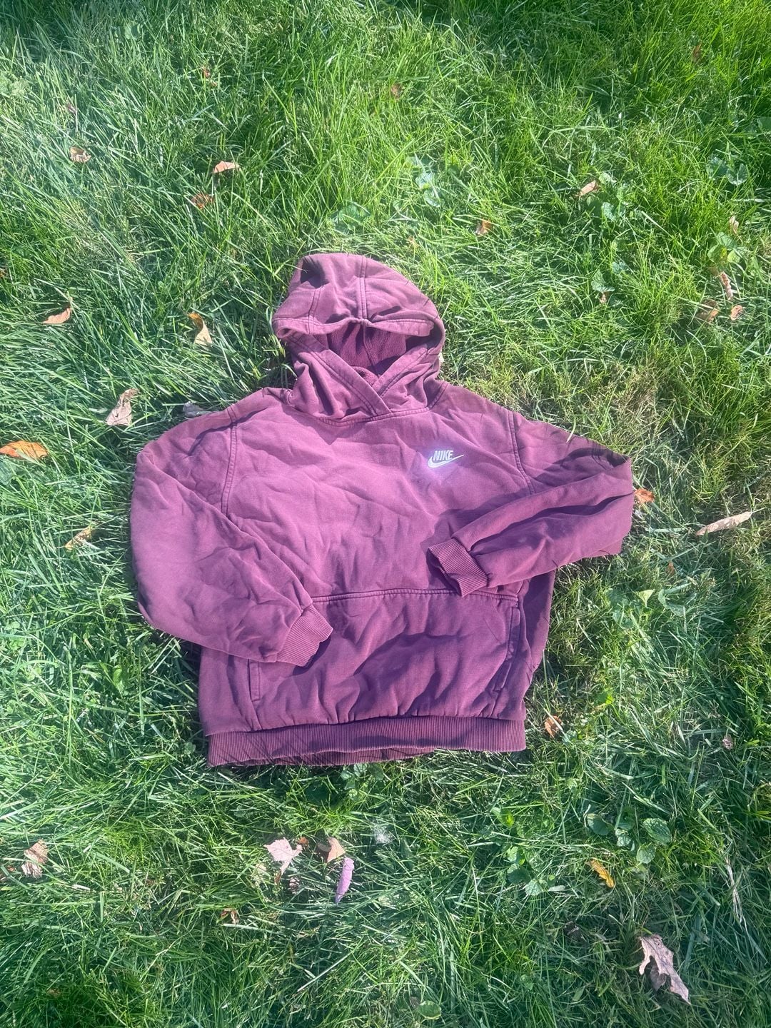 Nike kids Hoodie Size XL Maroon Pullover Sweatshirt 4