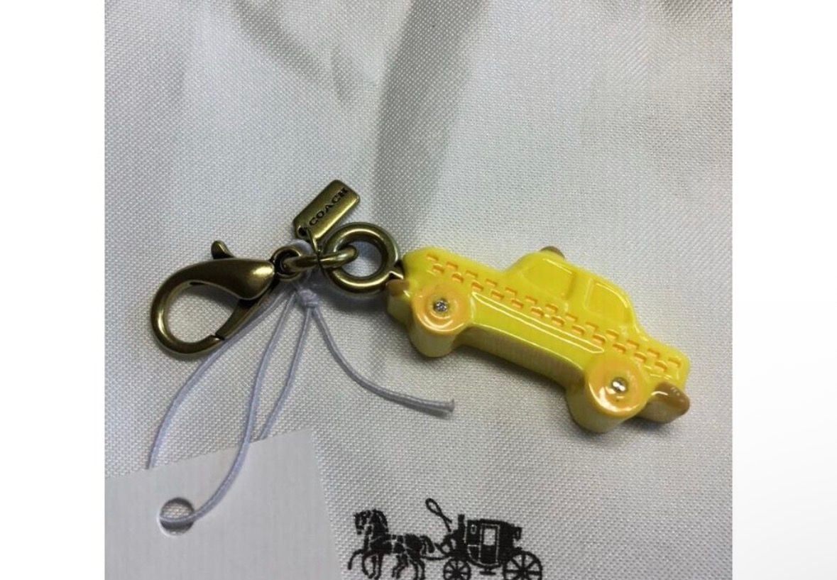 Coach Taxi Cab Bag Charm Key Ring Yellow CCX71 New with Tags 2