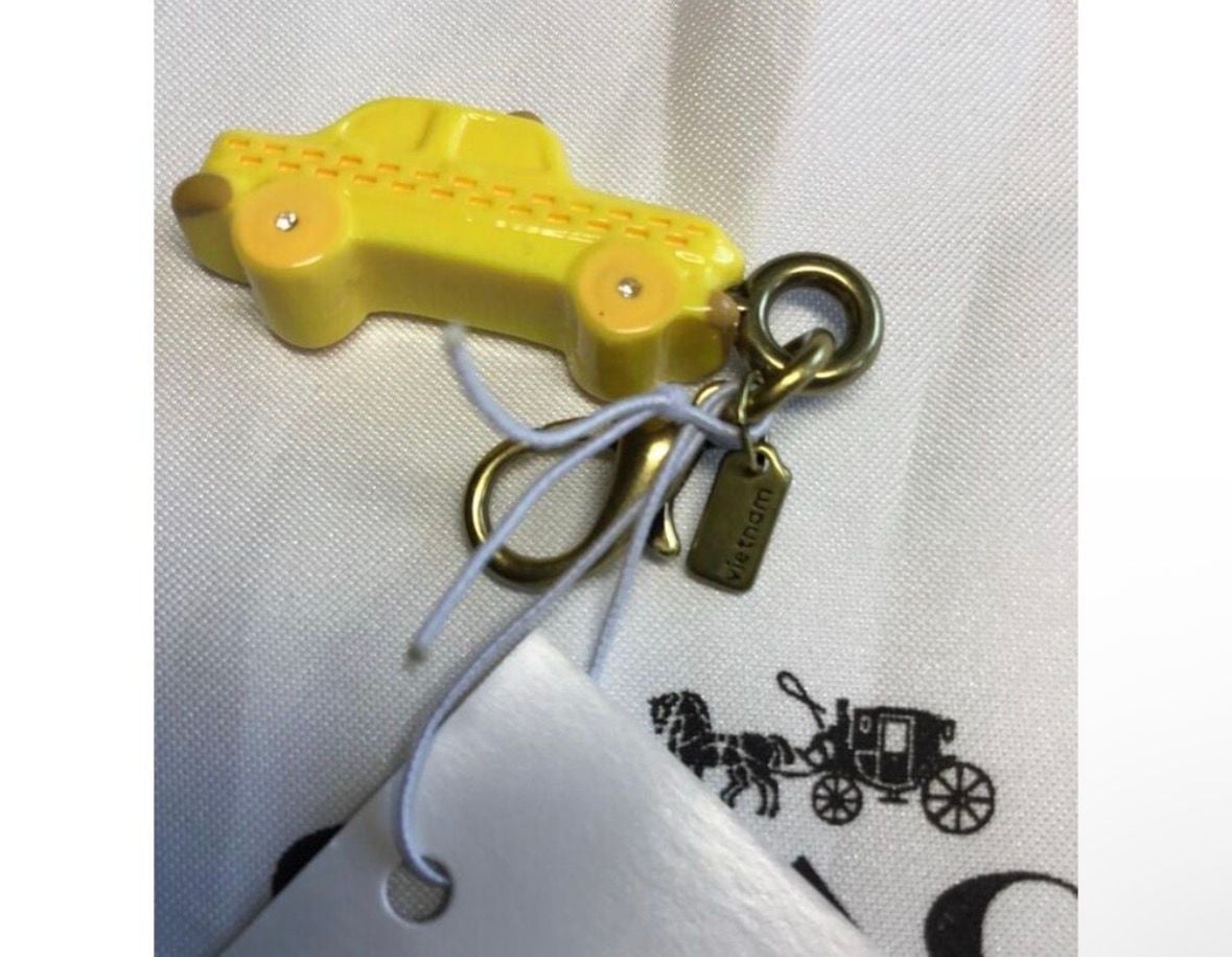 Coach Taxi Cab Bag Charm Key Ring Yellow CCX71 New with Tags 3