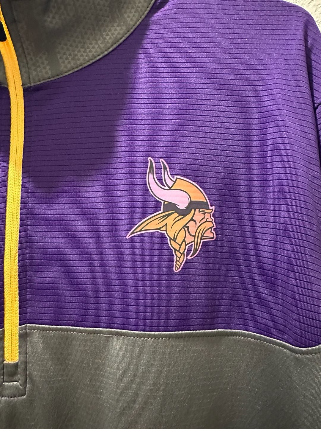 Nike Minnesota Vikings NFL 1/4 Zip Pullover Jacket Purple Gray 4