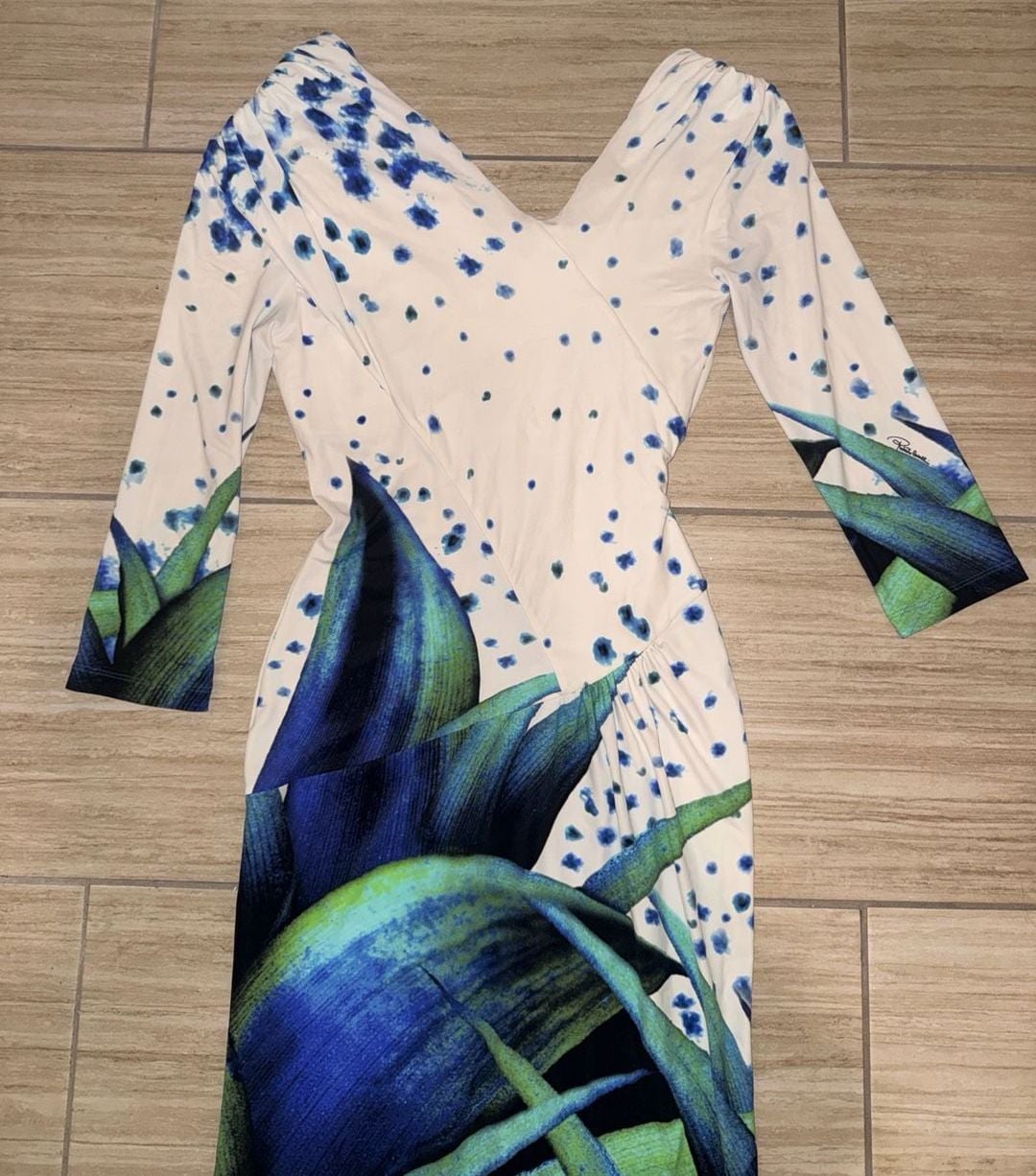 Roberto Cavalli Floral Long Sleeve Maxi Dress small 8