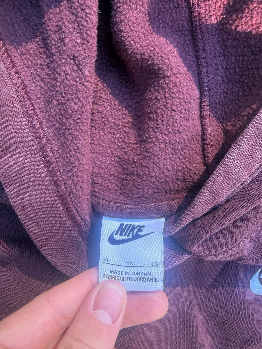 Nike kids Hoodie Size XL Maroon Pullover Sweatshirt 5