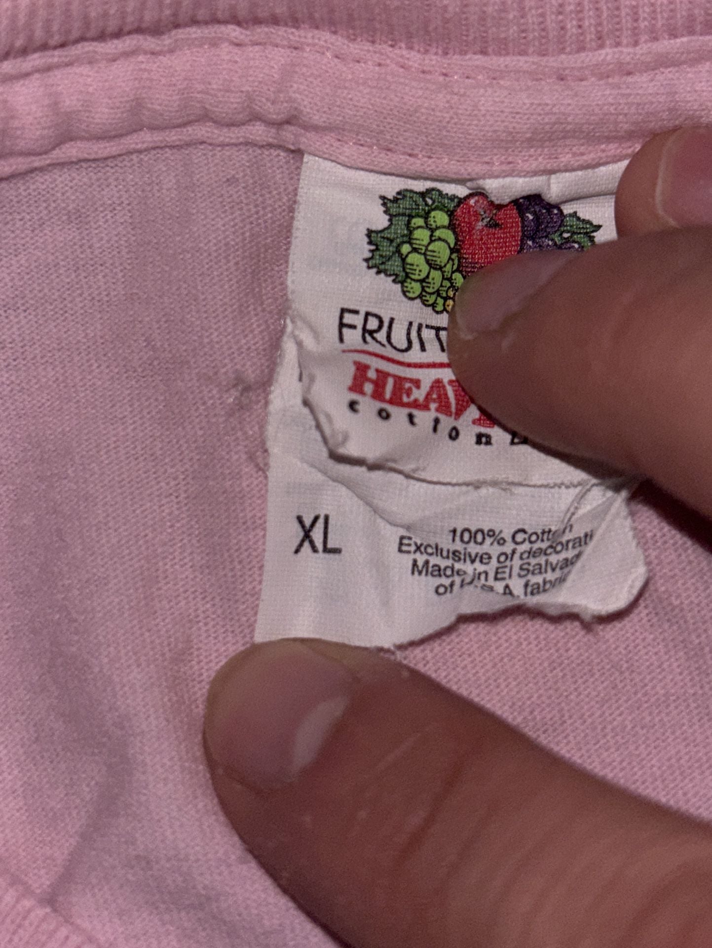 Fruit of the Loom Heavy Cotton T-Shirt Size XL Pink 3