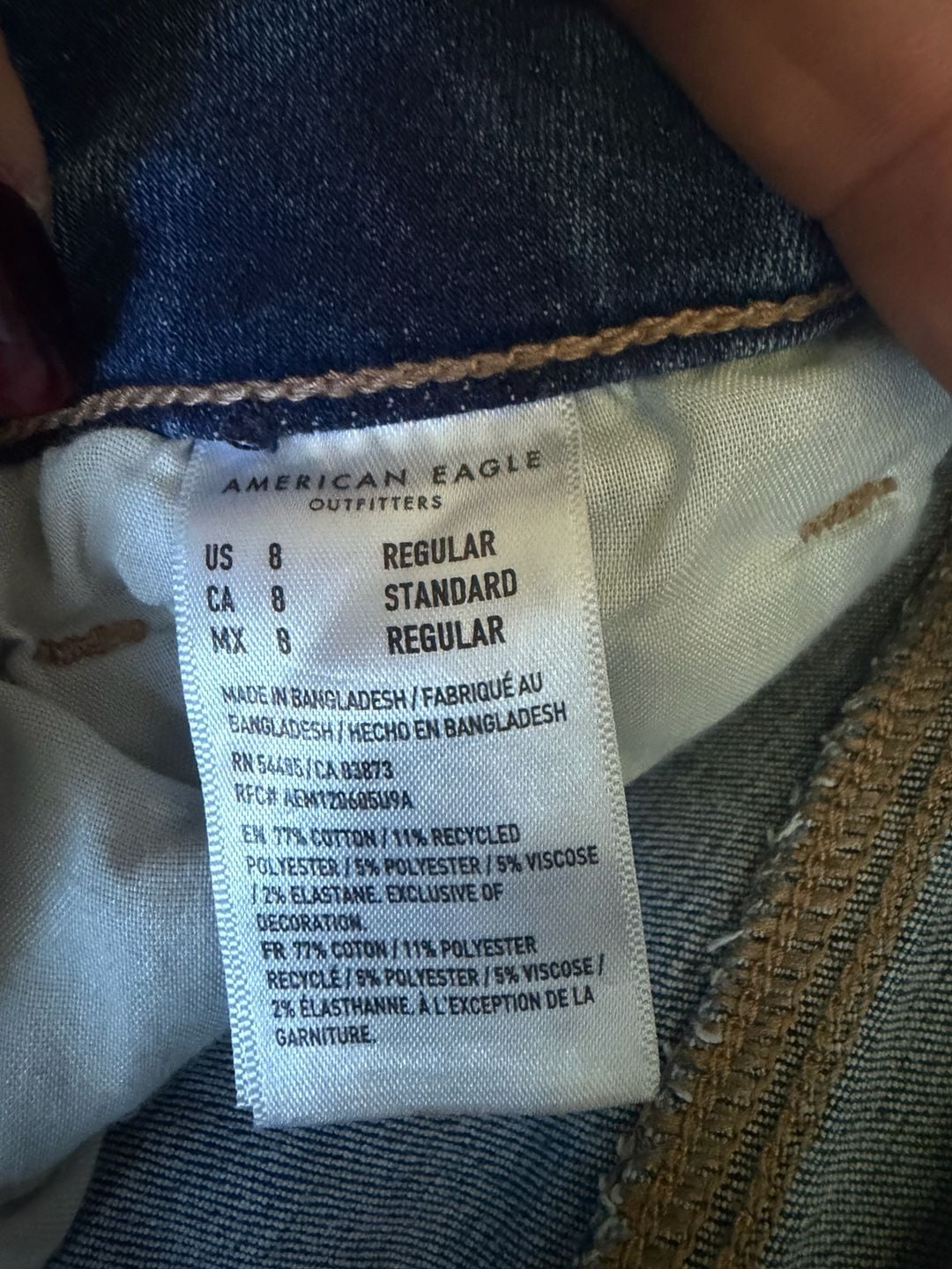 American Eagle Flare Jeans Size 4 Regular Blue Stretch Denim 3